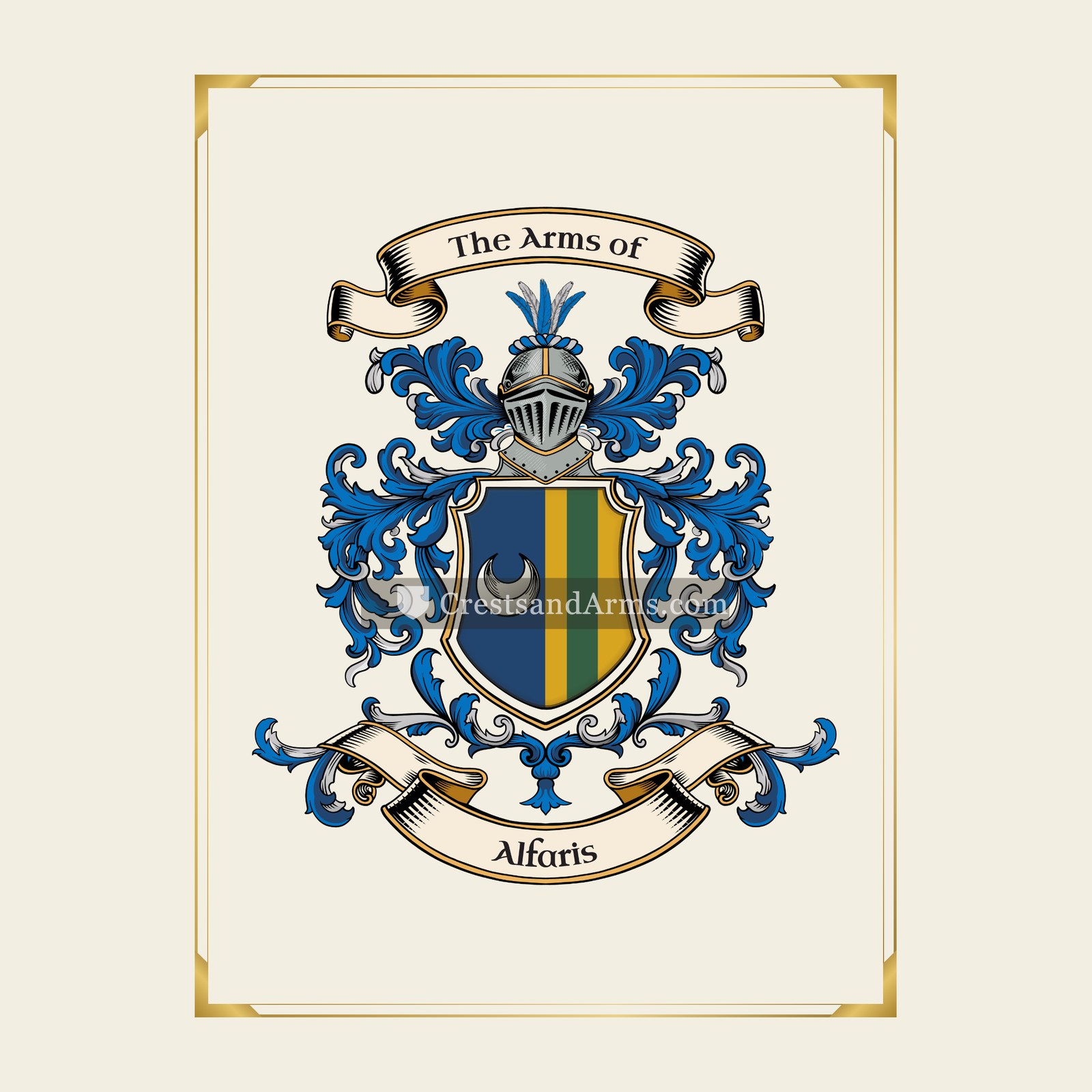 With gold border