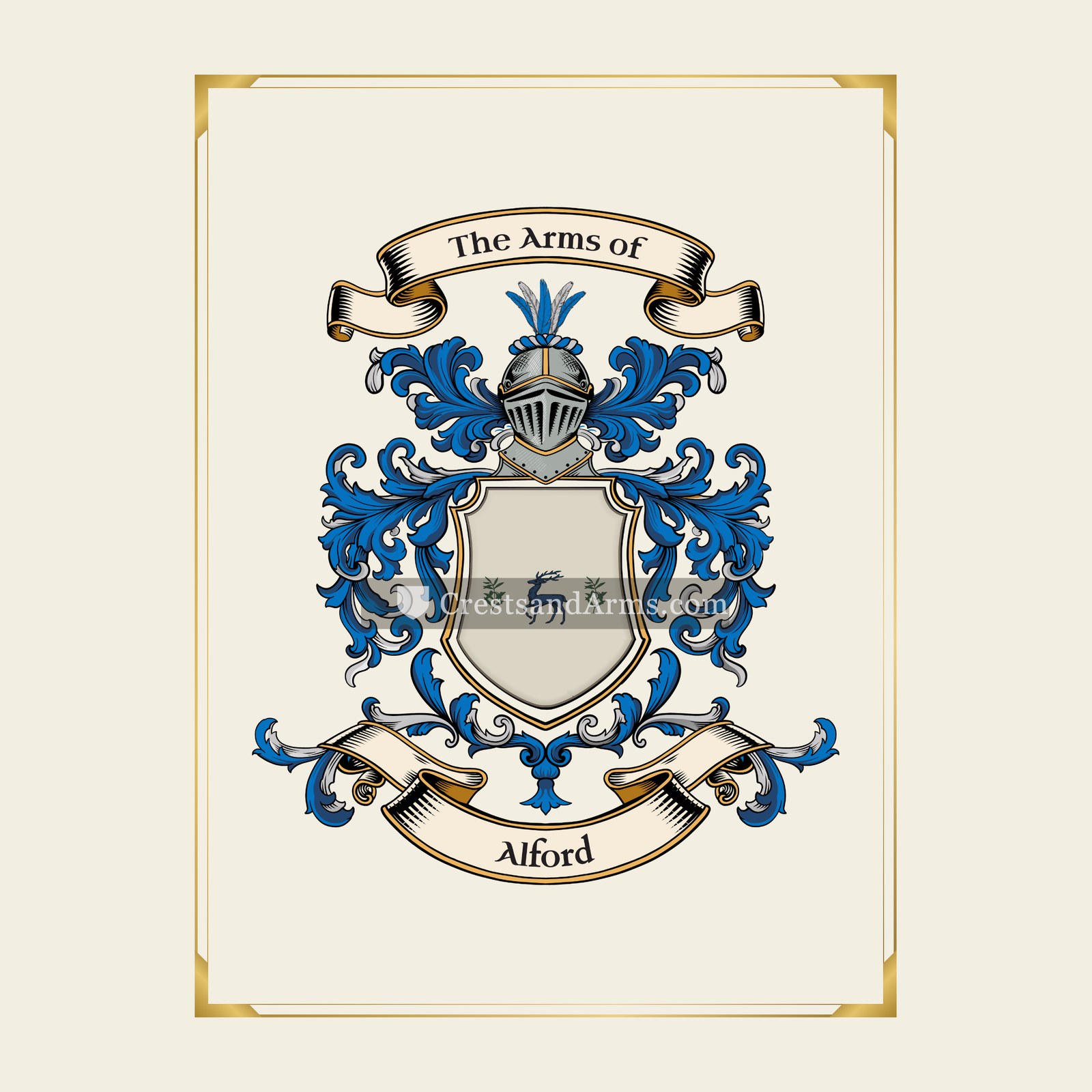 With gold border