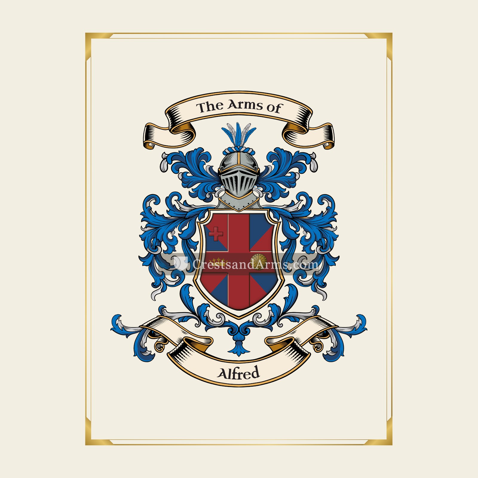 With gold border