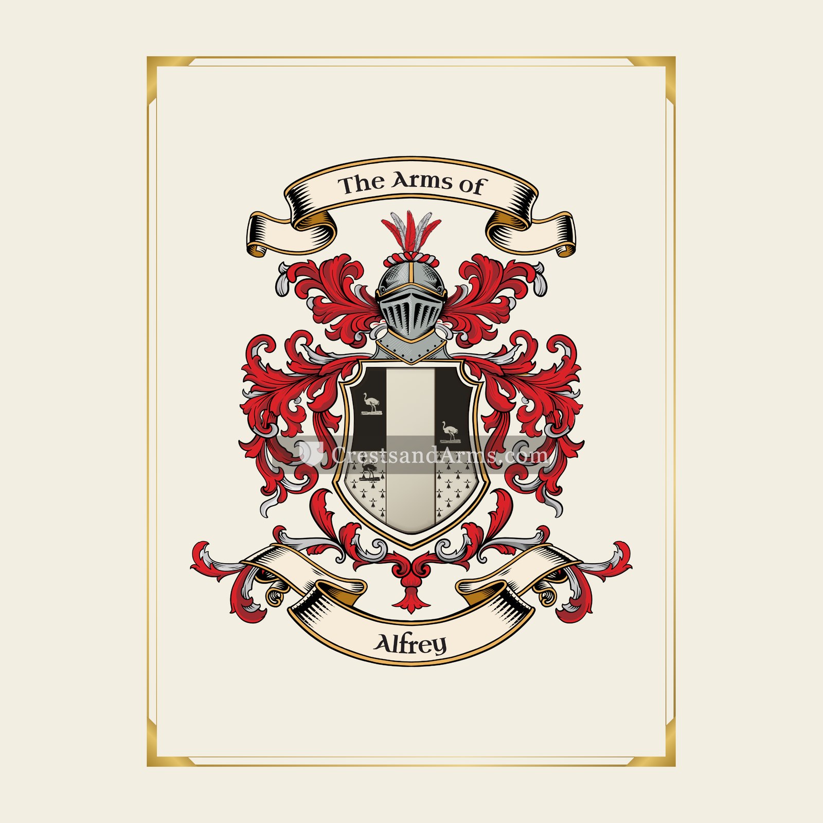 With gold border