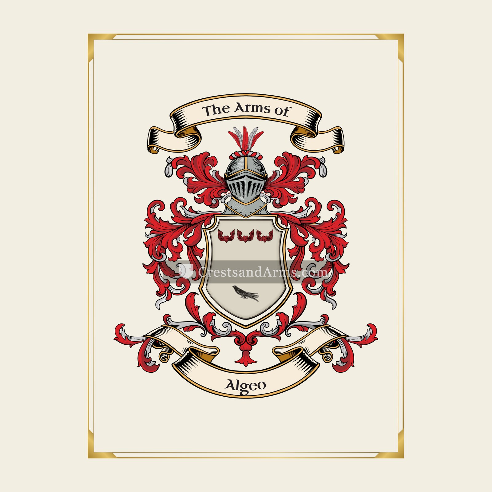 With gold border