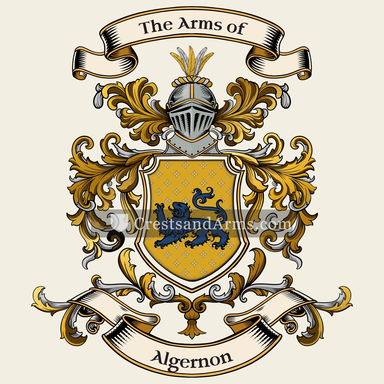 The Algernon coat of arms, drawn from the recorded blazon