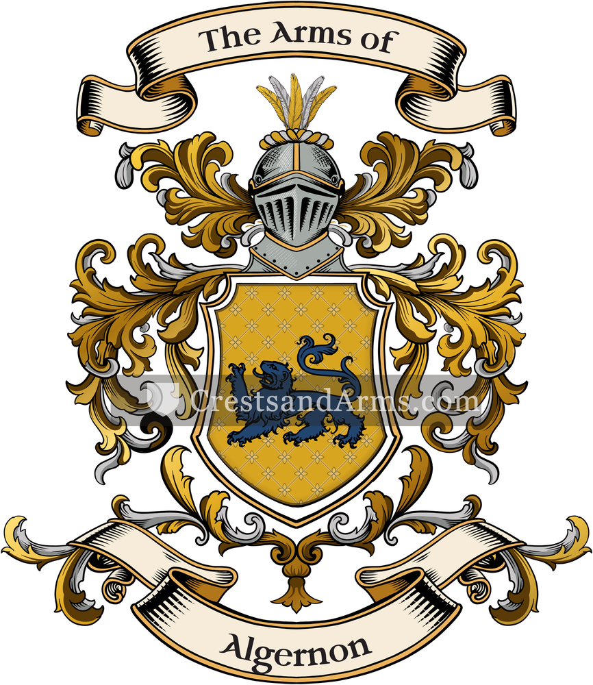 The Algernon coat of arms, drawn from the recorded blazon