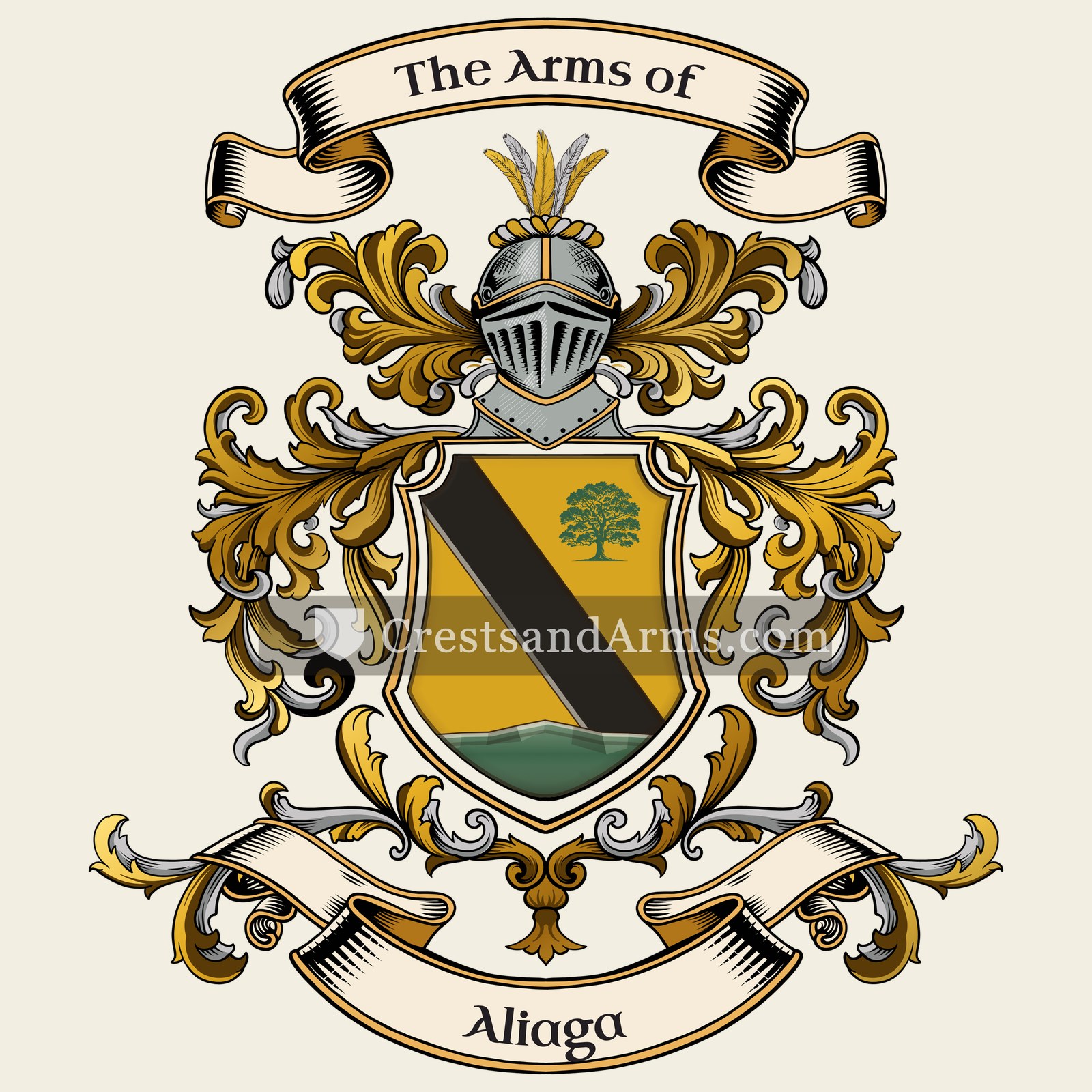 The Aliaga coat of arms, drawn from the recorded blazon