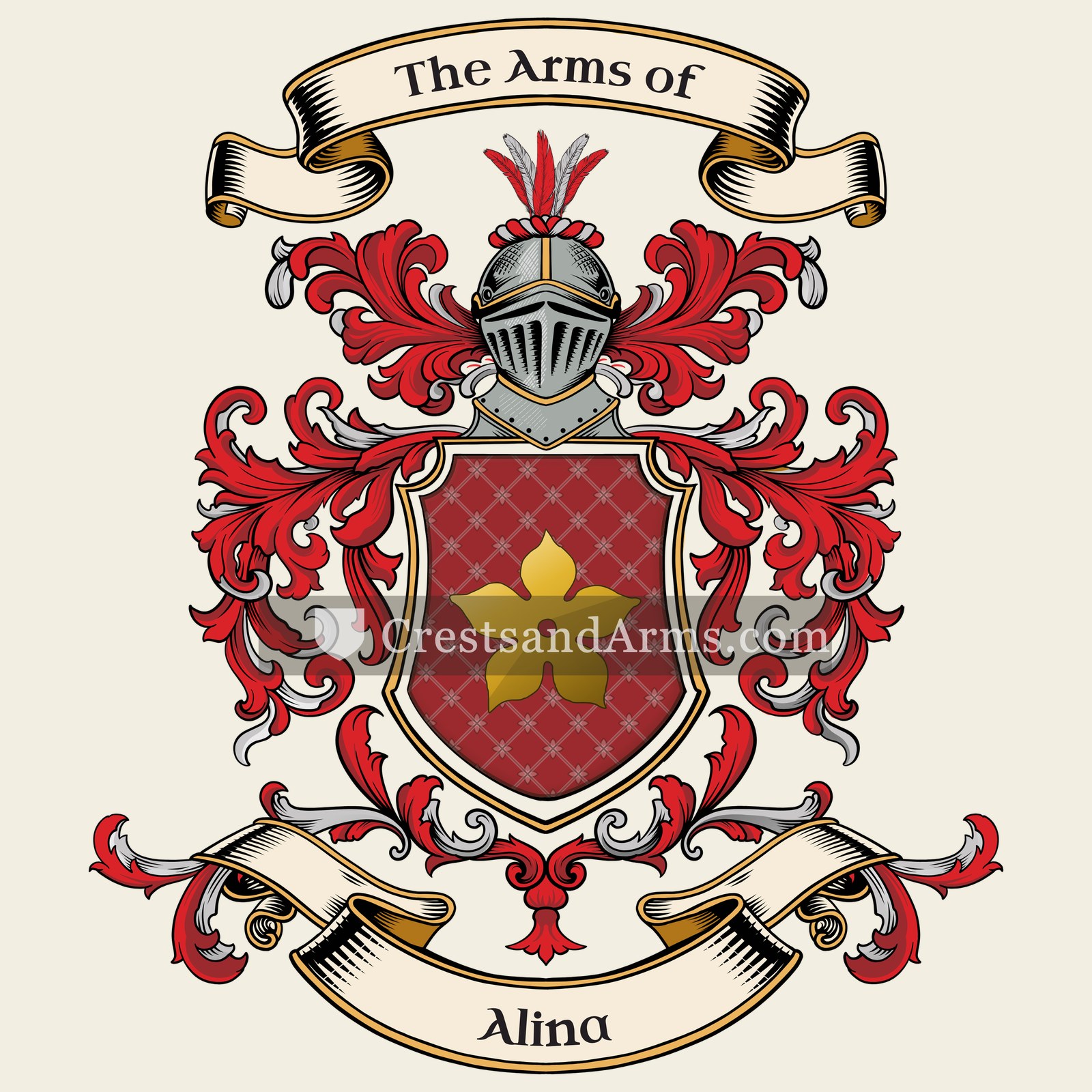 The Alina coat of arms, drawn from the recorded blazon