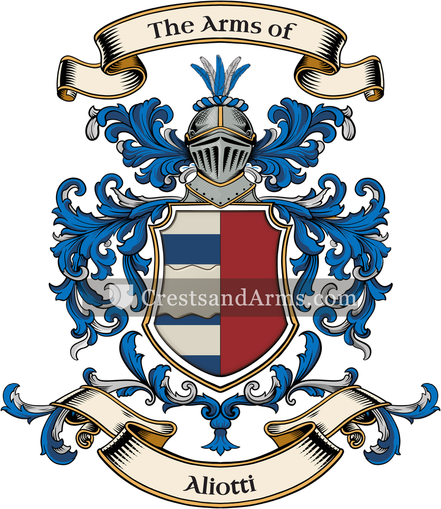 The Aliotti coat of arms, drawn from the recorded blazon