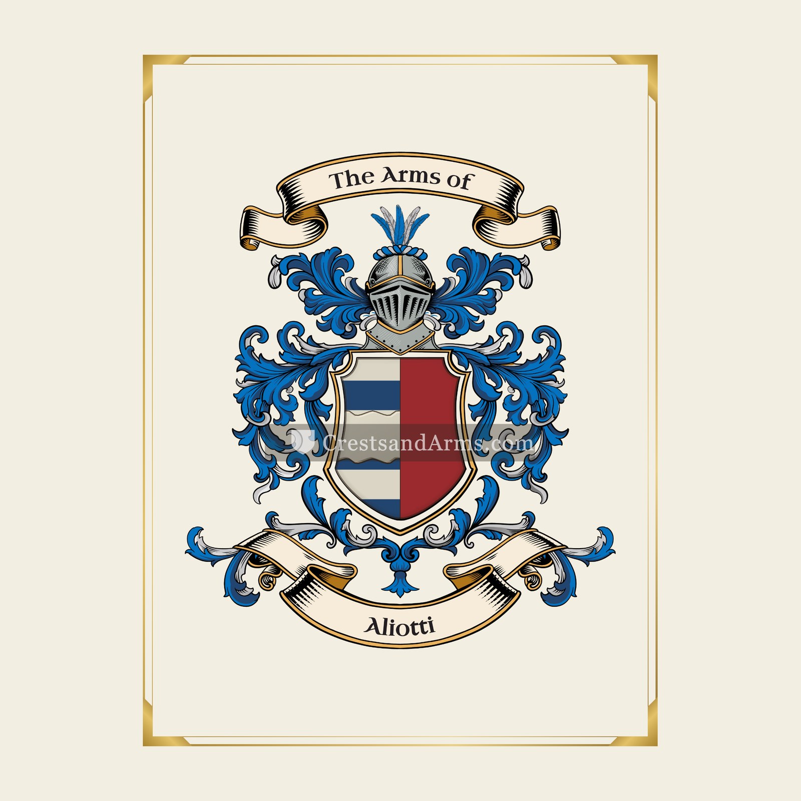 With gold border