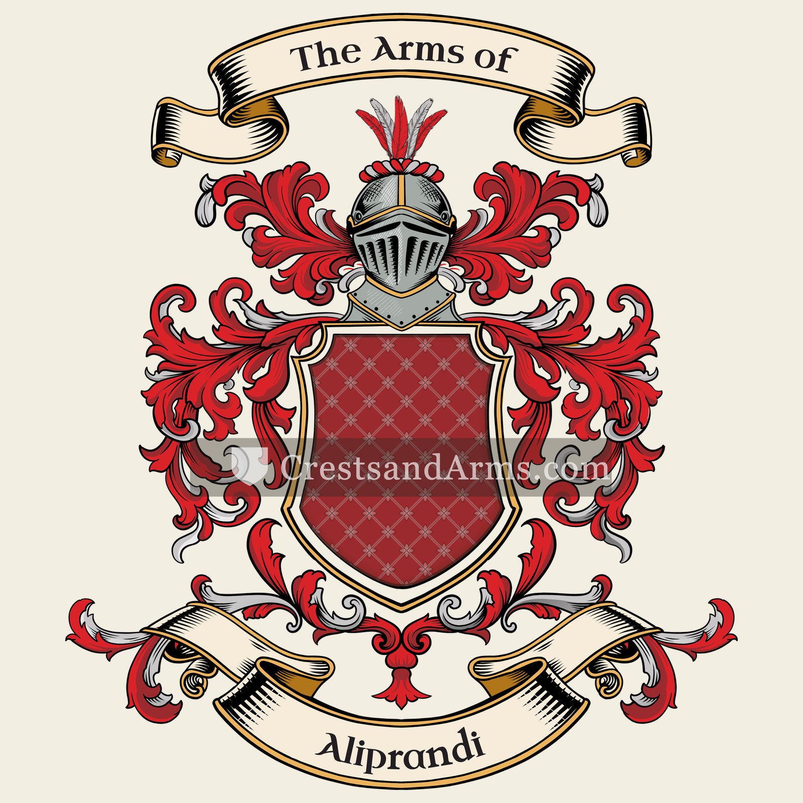 The Aliprandi coat of arms, drawn from the recorded blazon