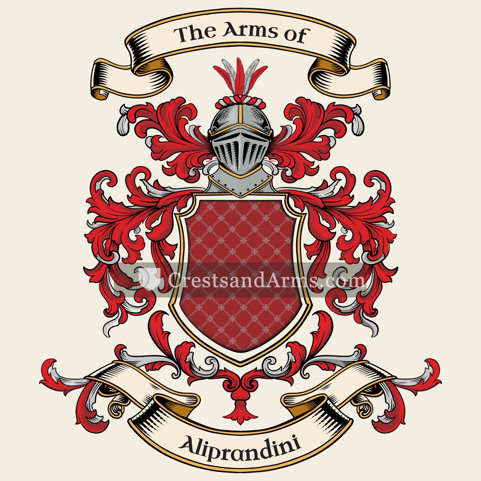The Aliprandini coat of arms, drawn from the recorded blazon