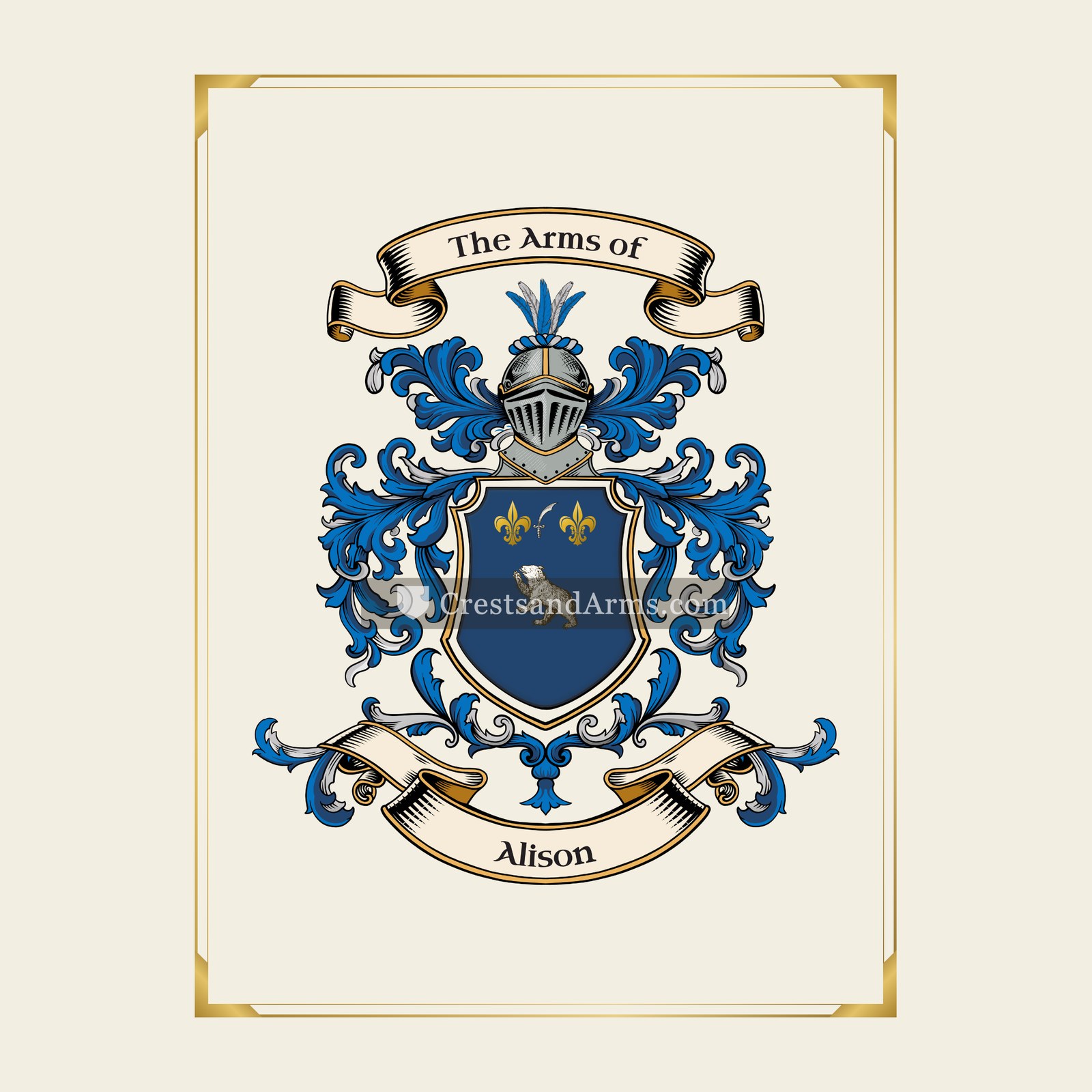 With gold border