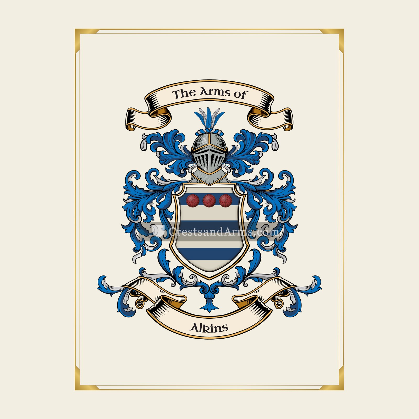 With gold border