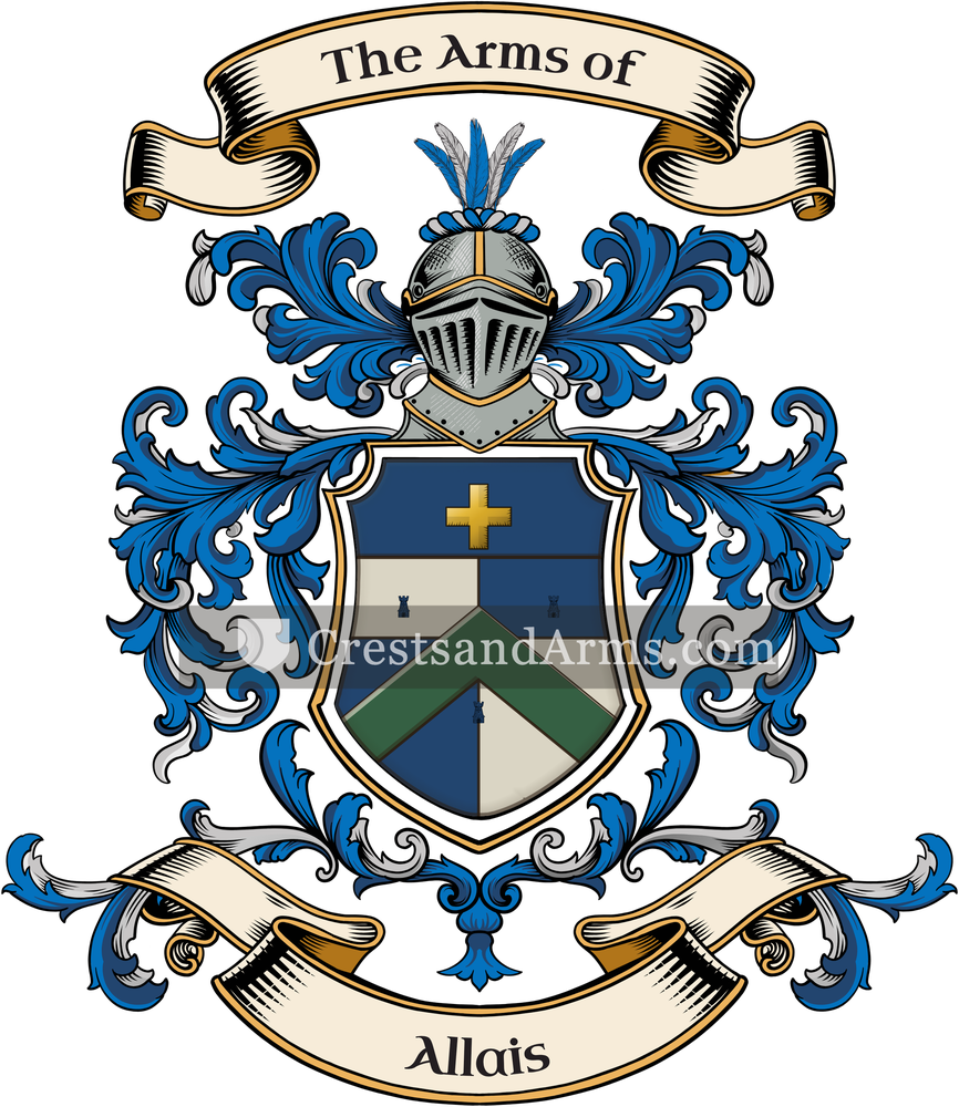 The Allais coat of arms, drawn from the recorded blazon