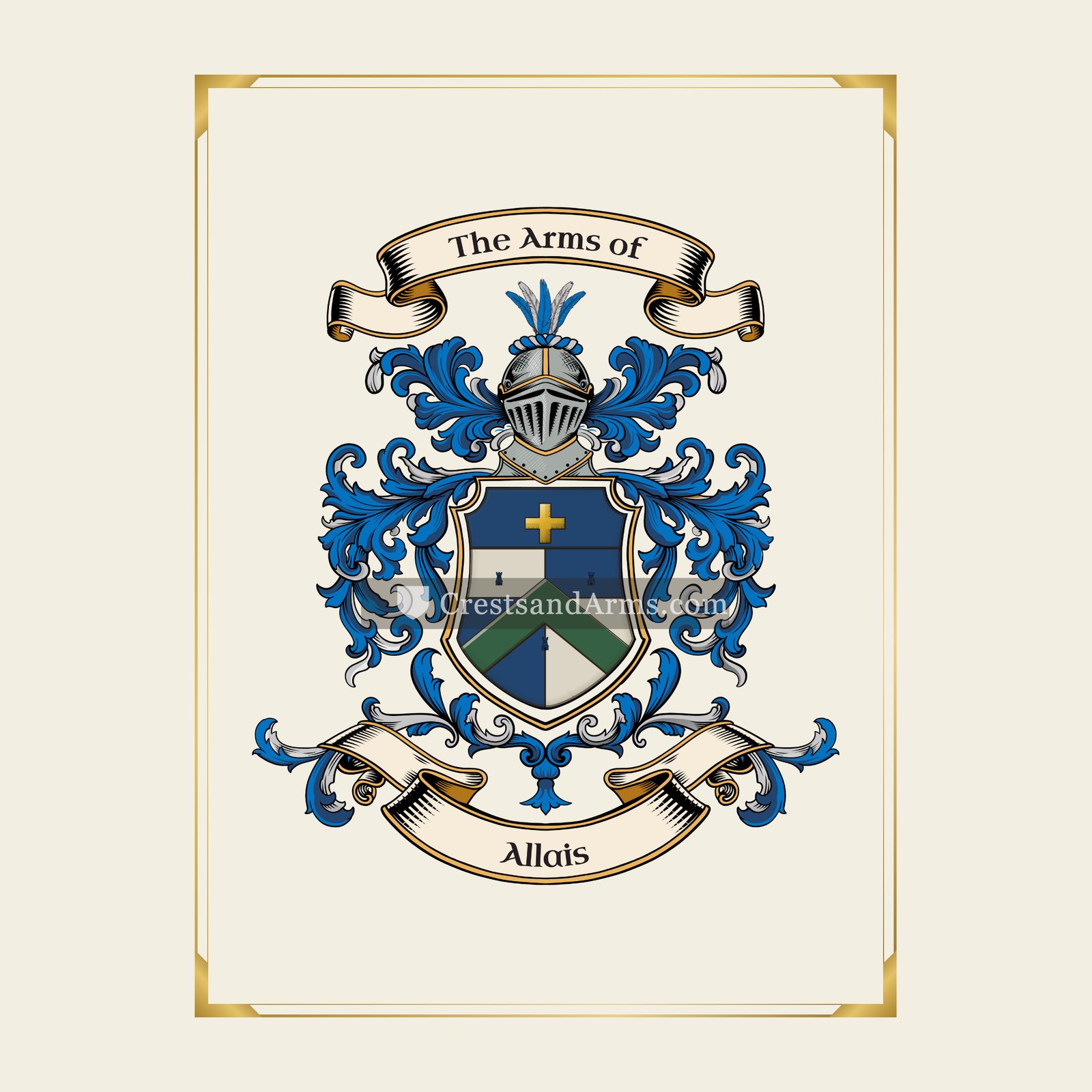 With gold border