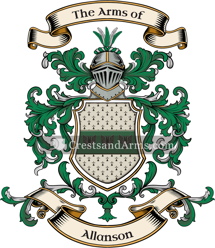 The Allanson coat of arms, drawn from the recorded blazon