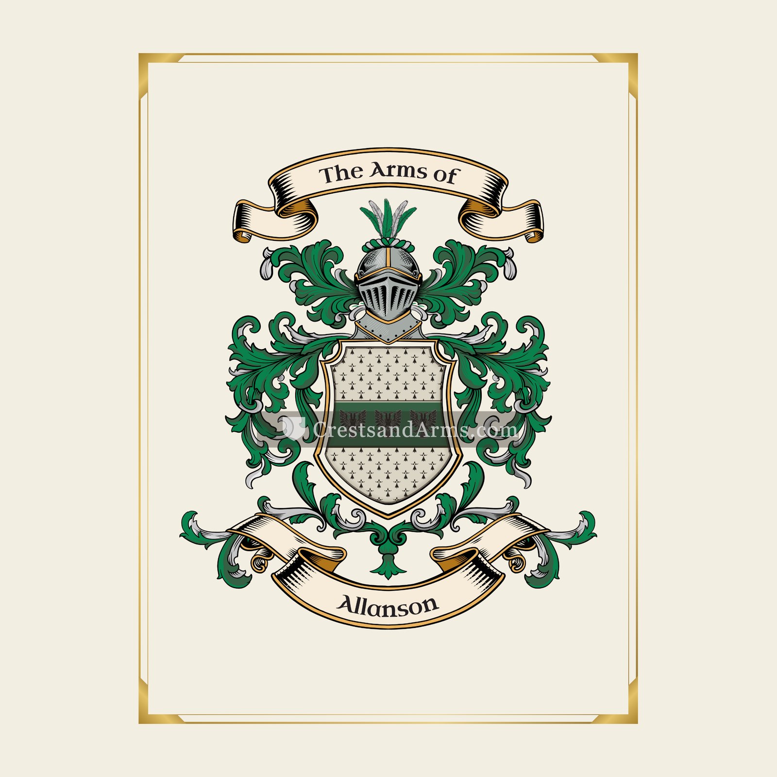 With gold border