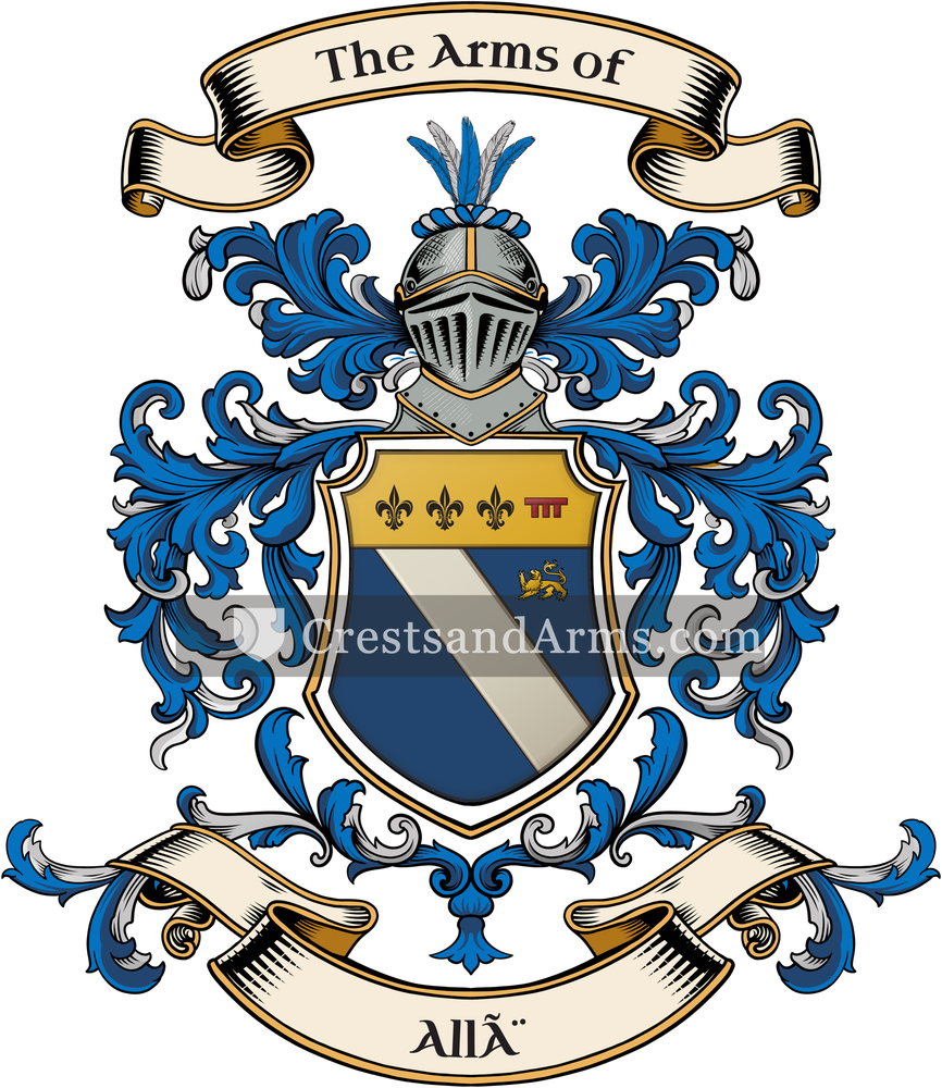 The Allè coat of arms, drawn from the recorded blazon