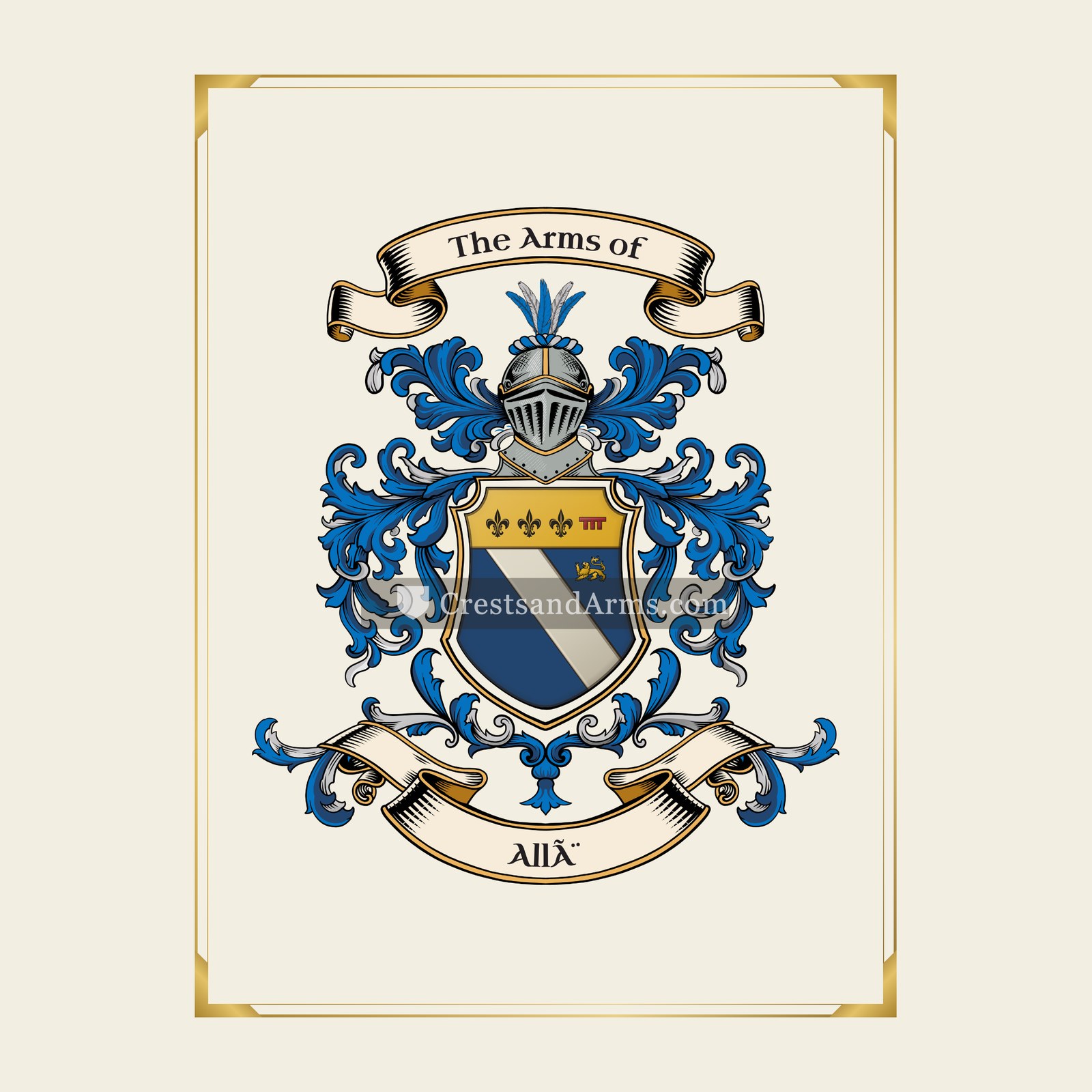 With gold border