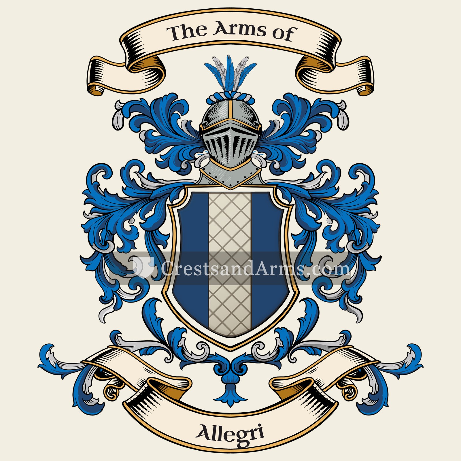 The Allegri coat of arms, drawn from the recorded blazon
