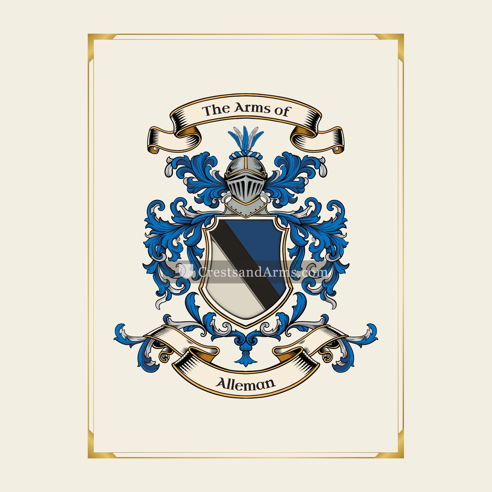 With gold border