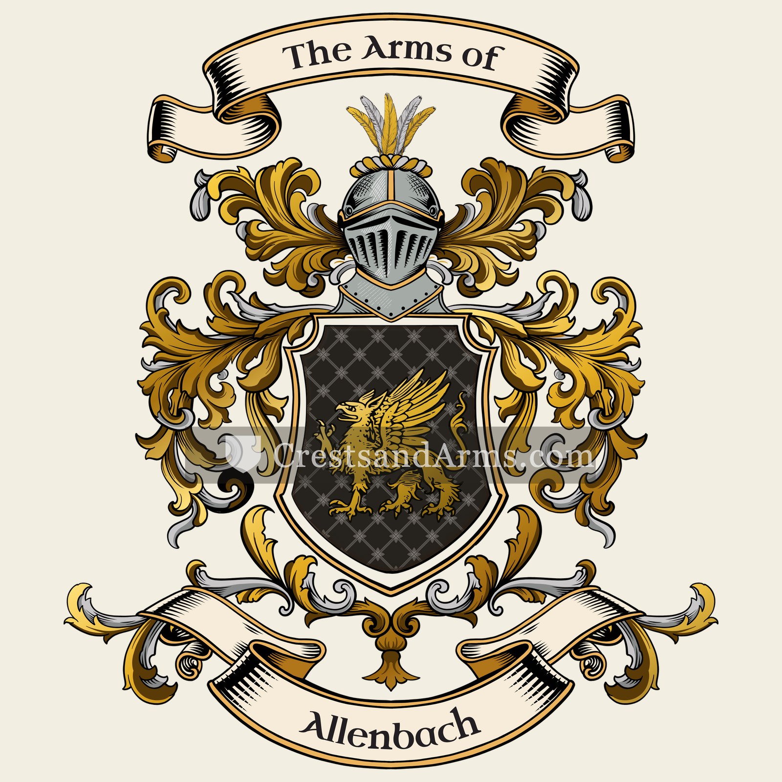 The Allenbach coat of arms, drawn from the recorded blazon