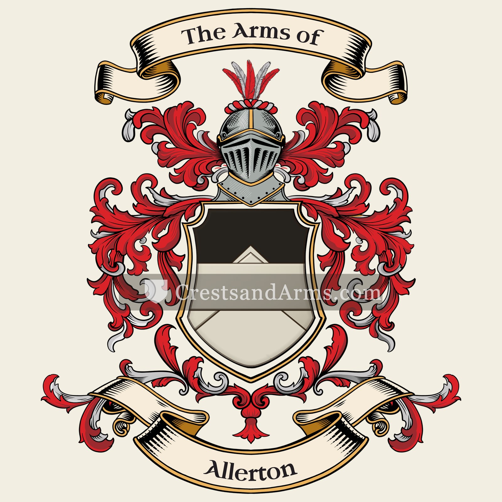 The Allerton coat of arms, drawn from the recorded blazon