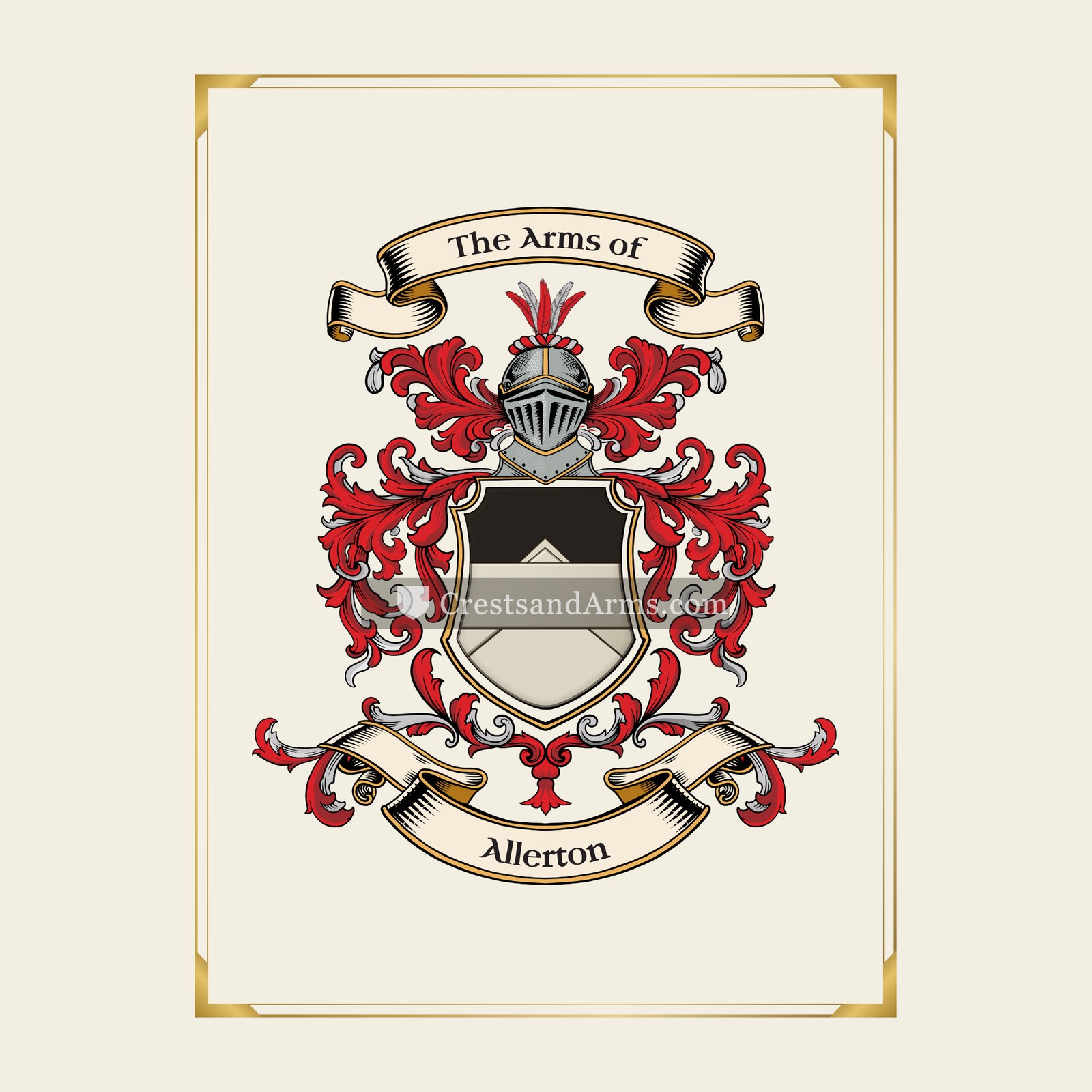 With gold border