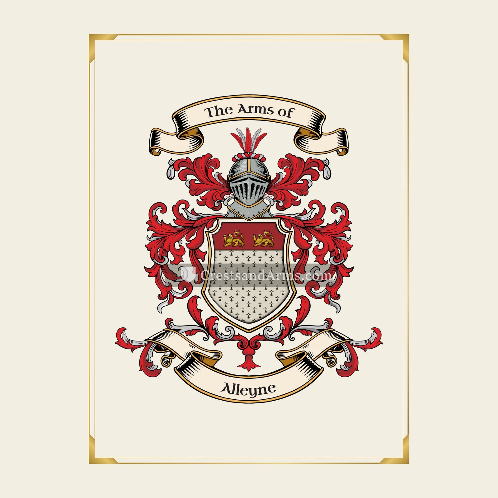 With gold border