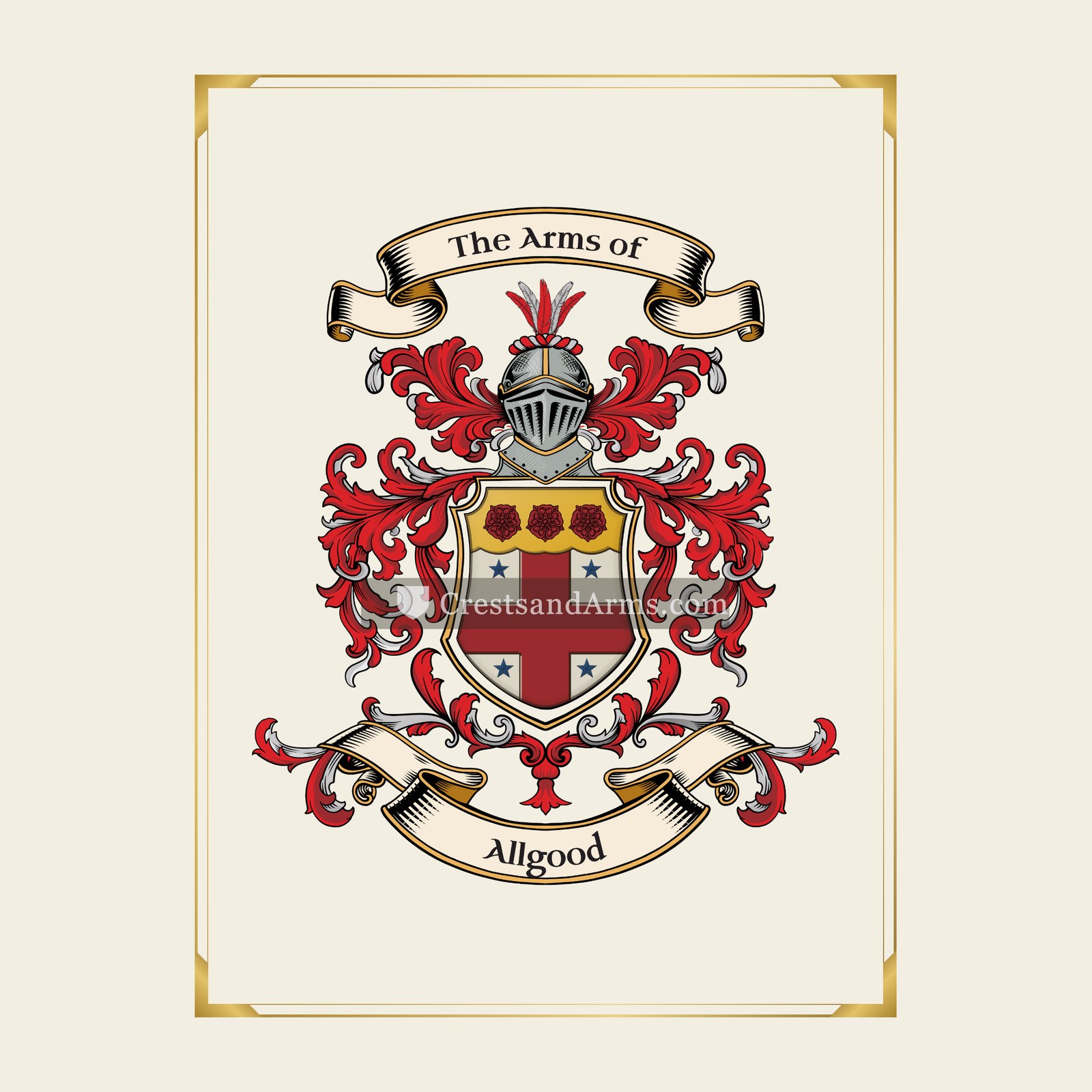 With gold border