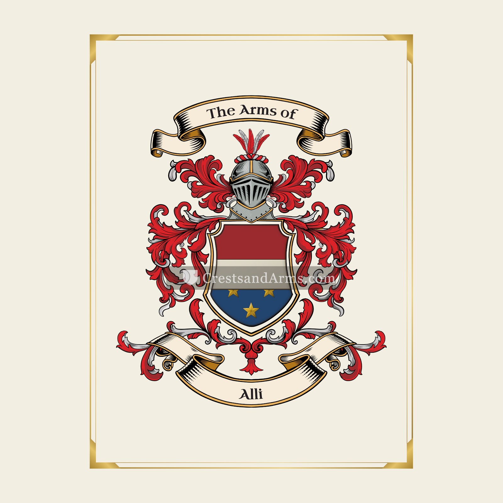 With gold border