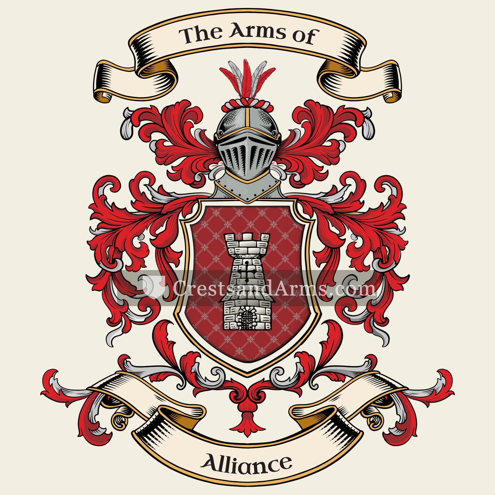 The Alliance coat of arms, drawn from the recorded blazon