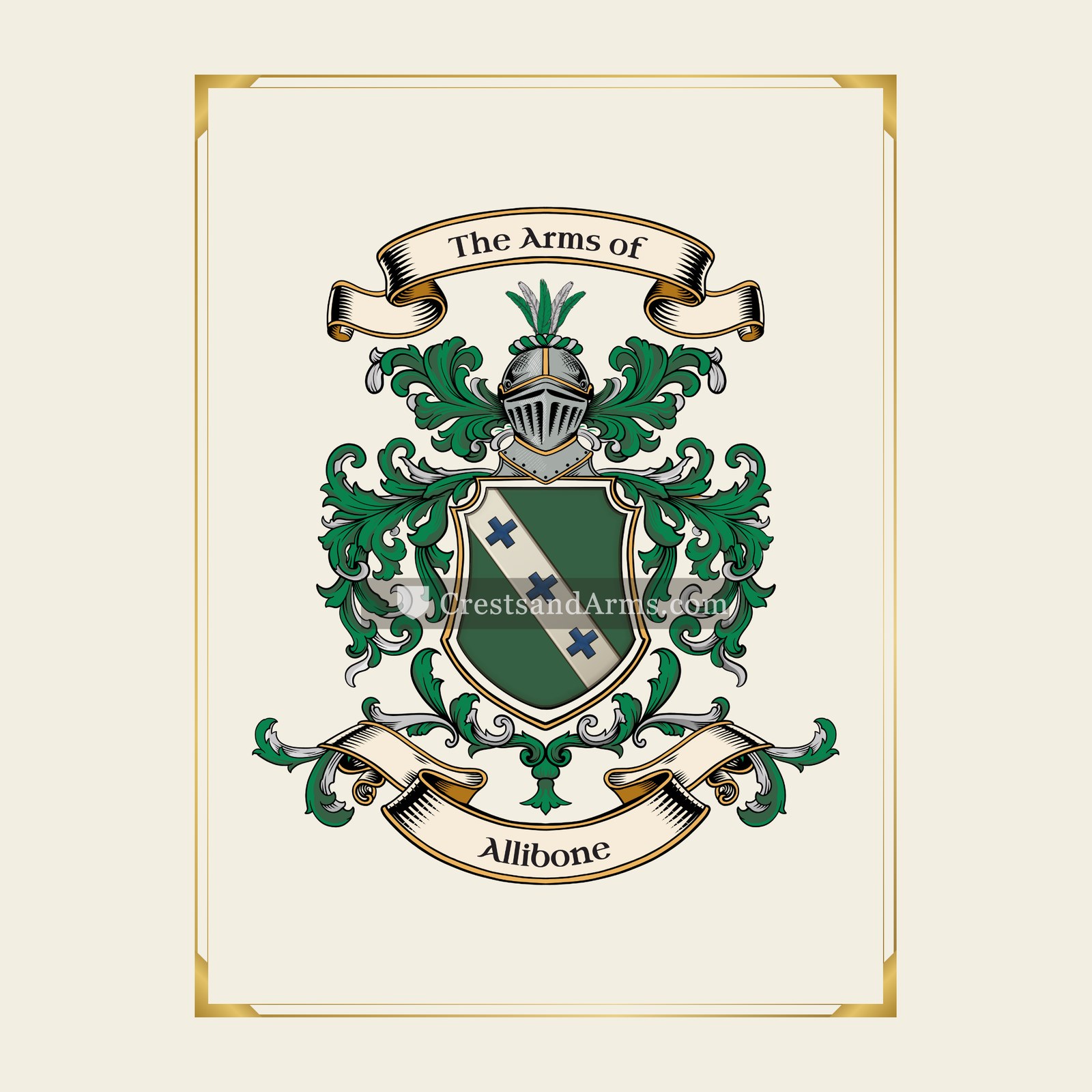 With gold border