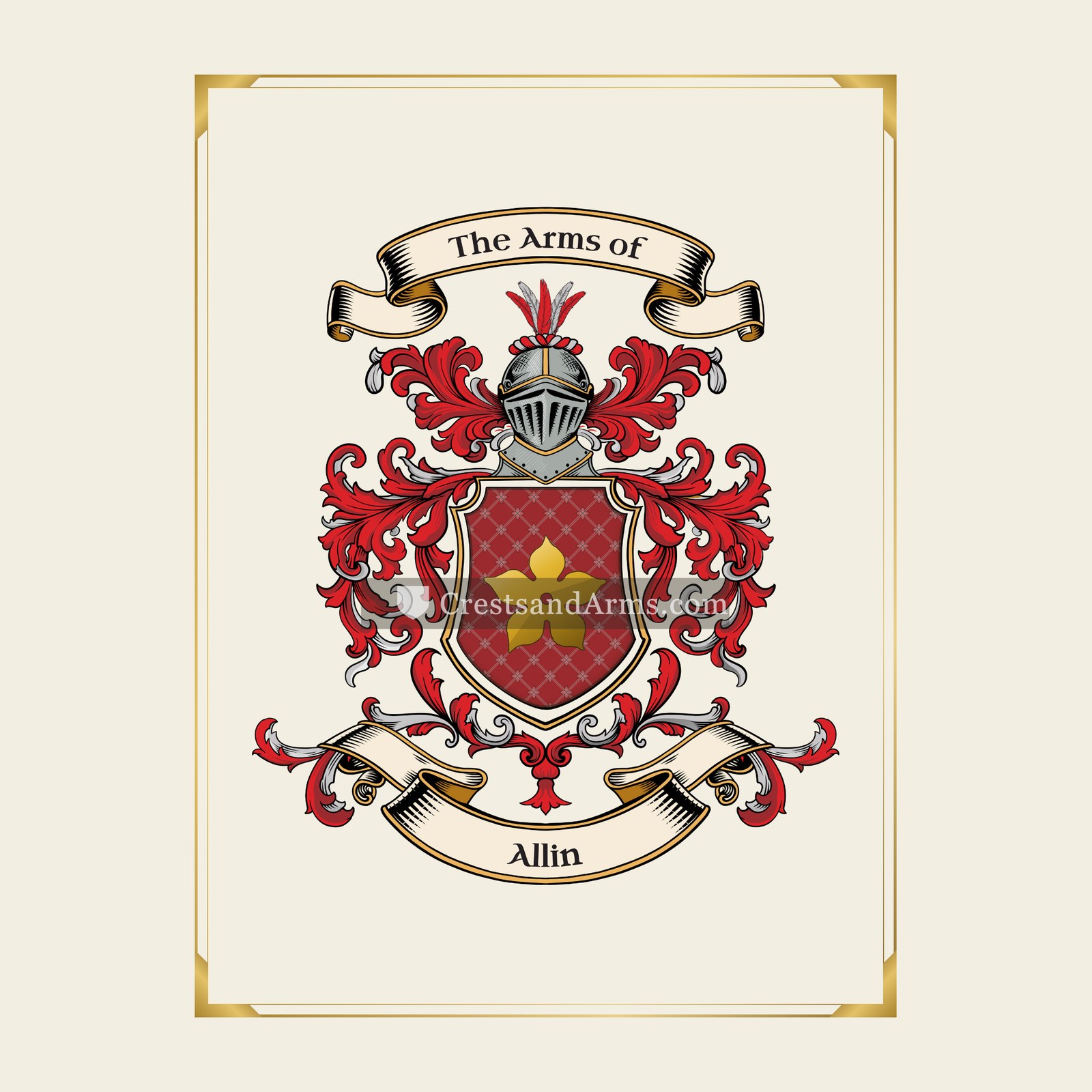 With gold border