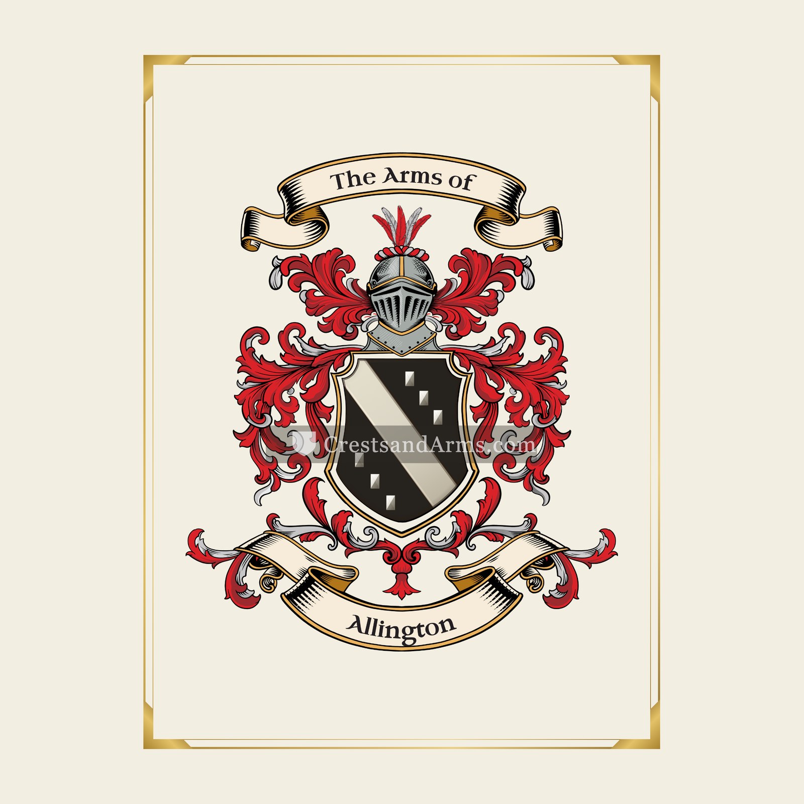 With gold border