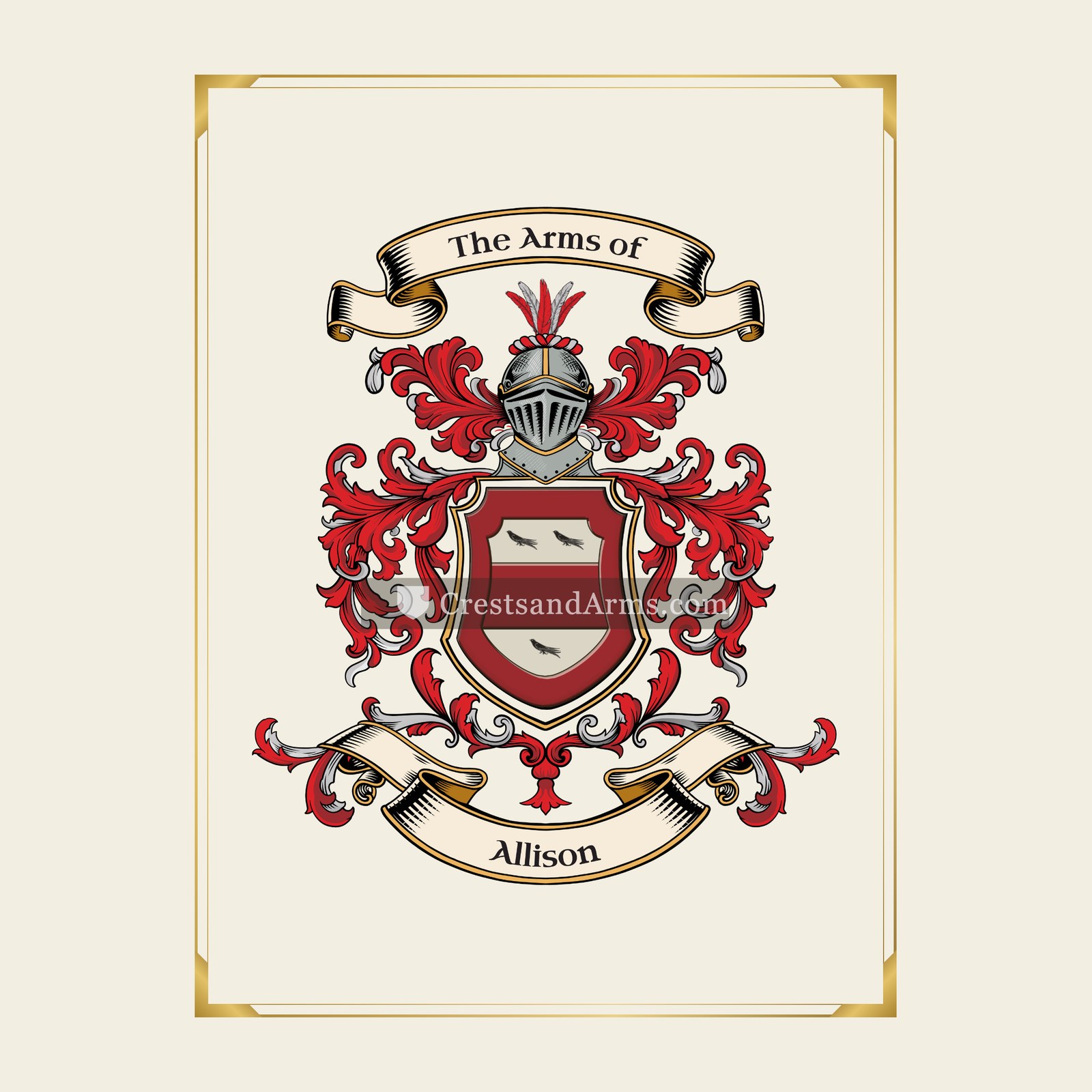 With gold border