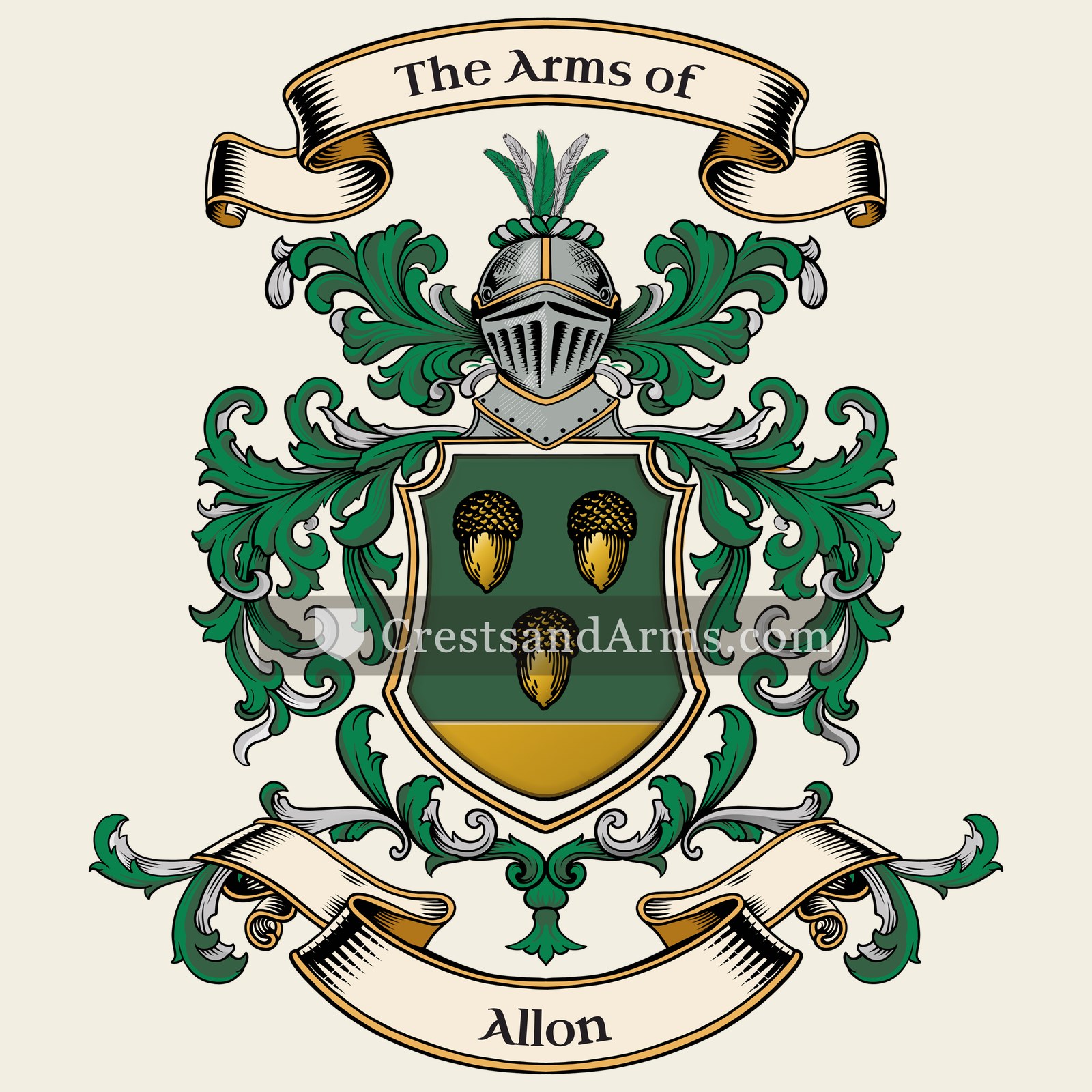 The Allon coat of arms, drawn from the recorded blazon