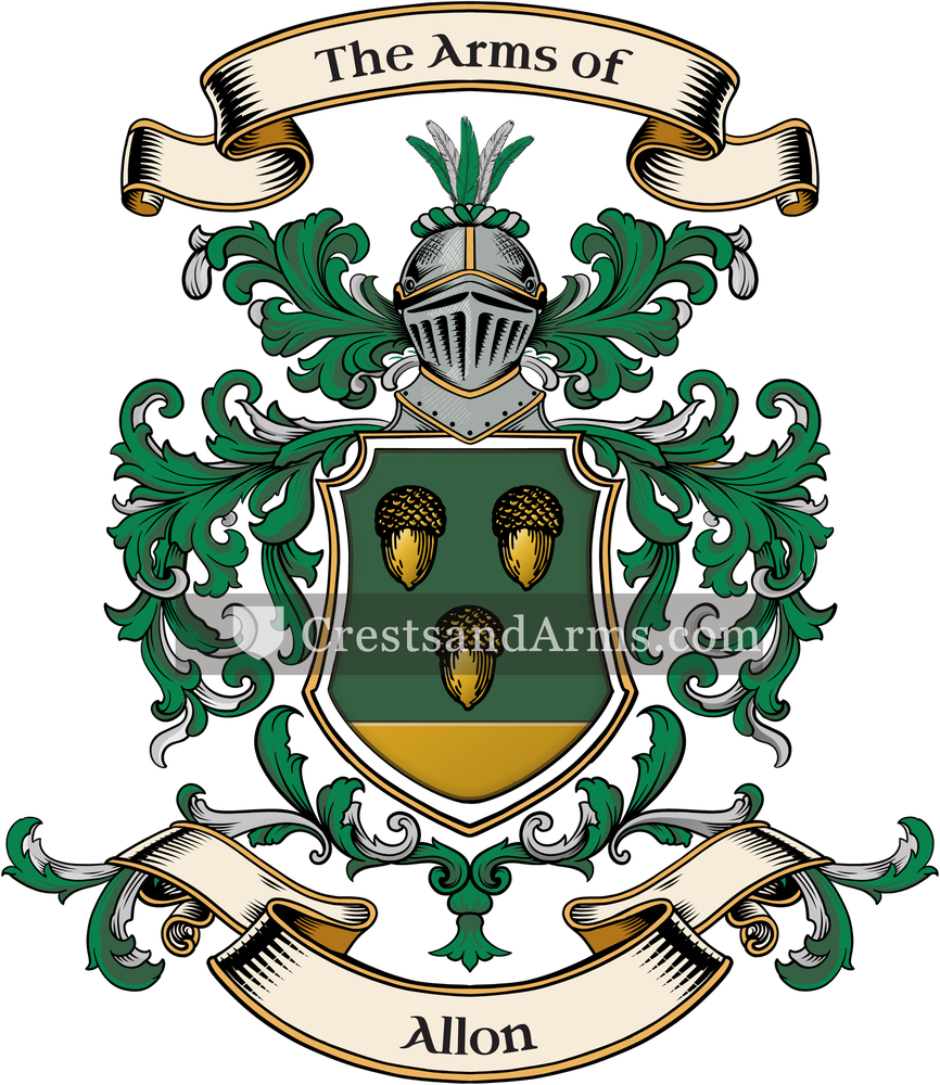 The Allon coat of arms, drawn from the recorded blazon