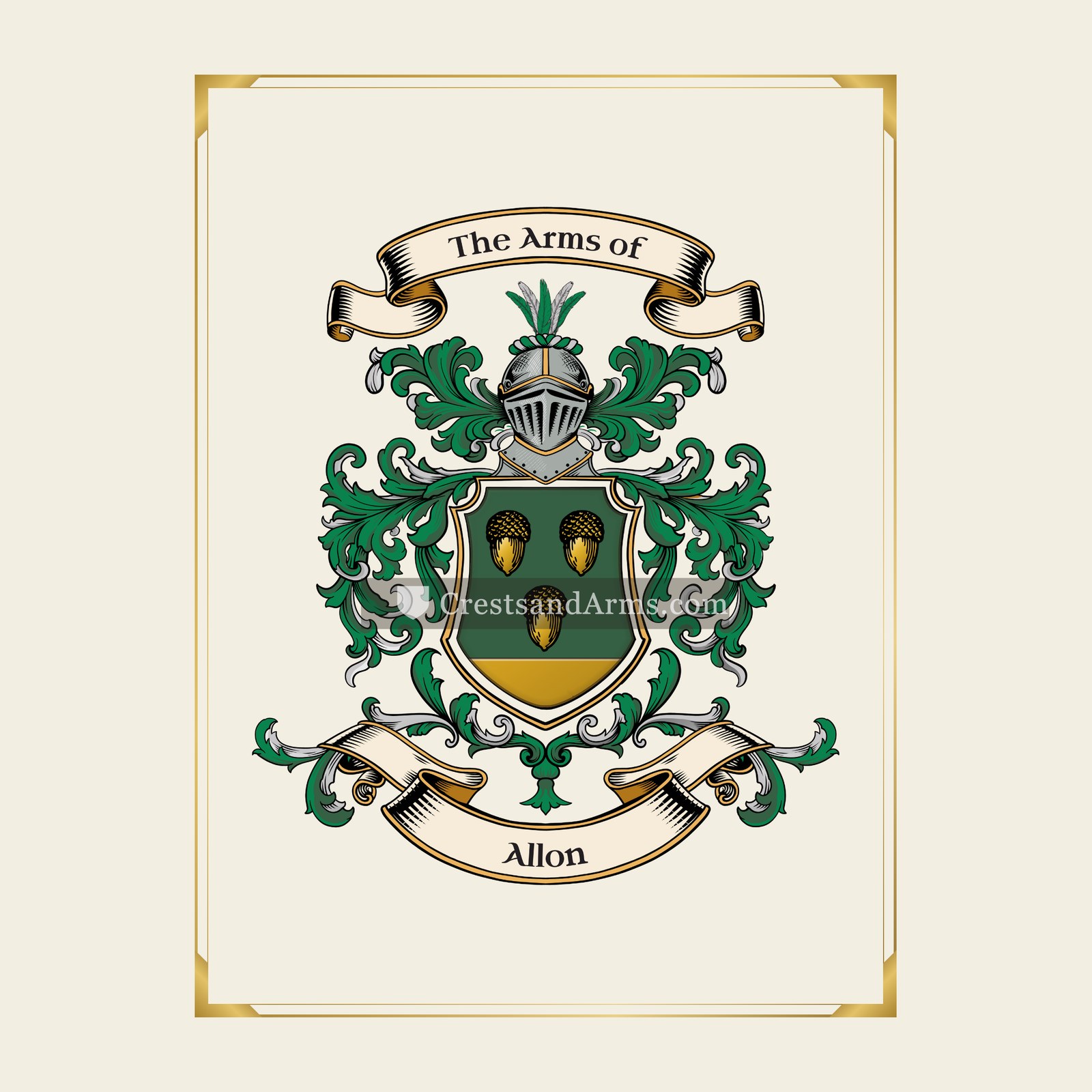 With gold border