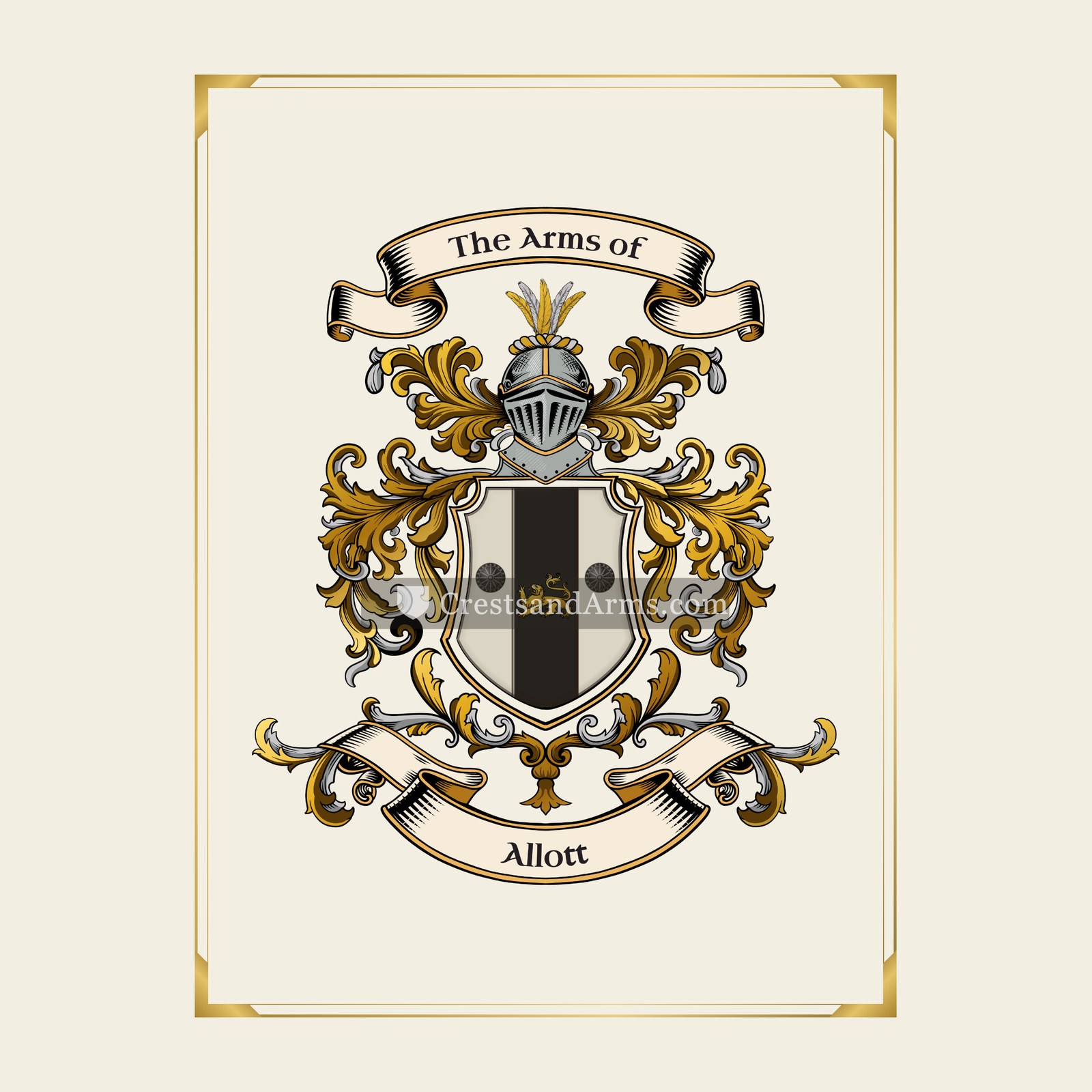 With gold border