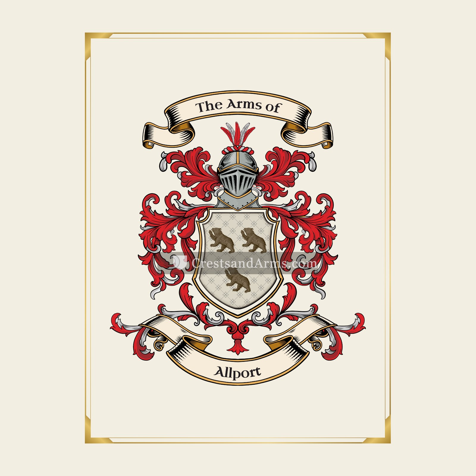 With gold border