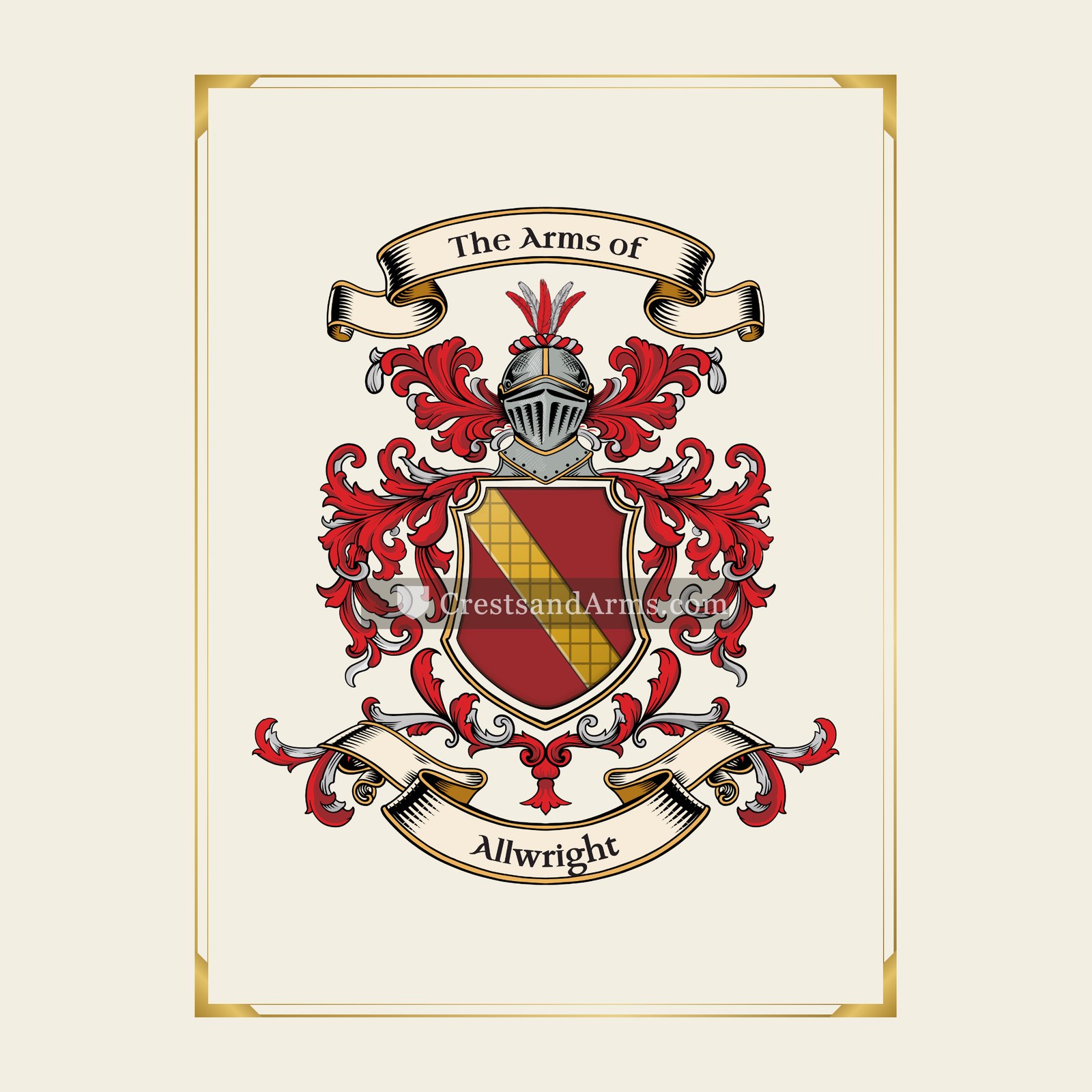 With gold border
