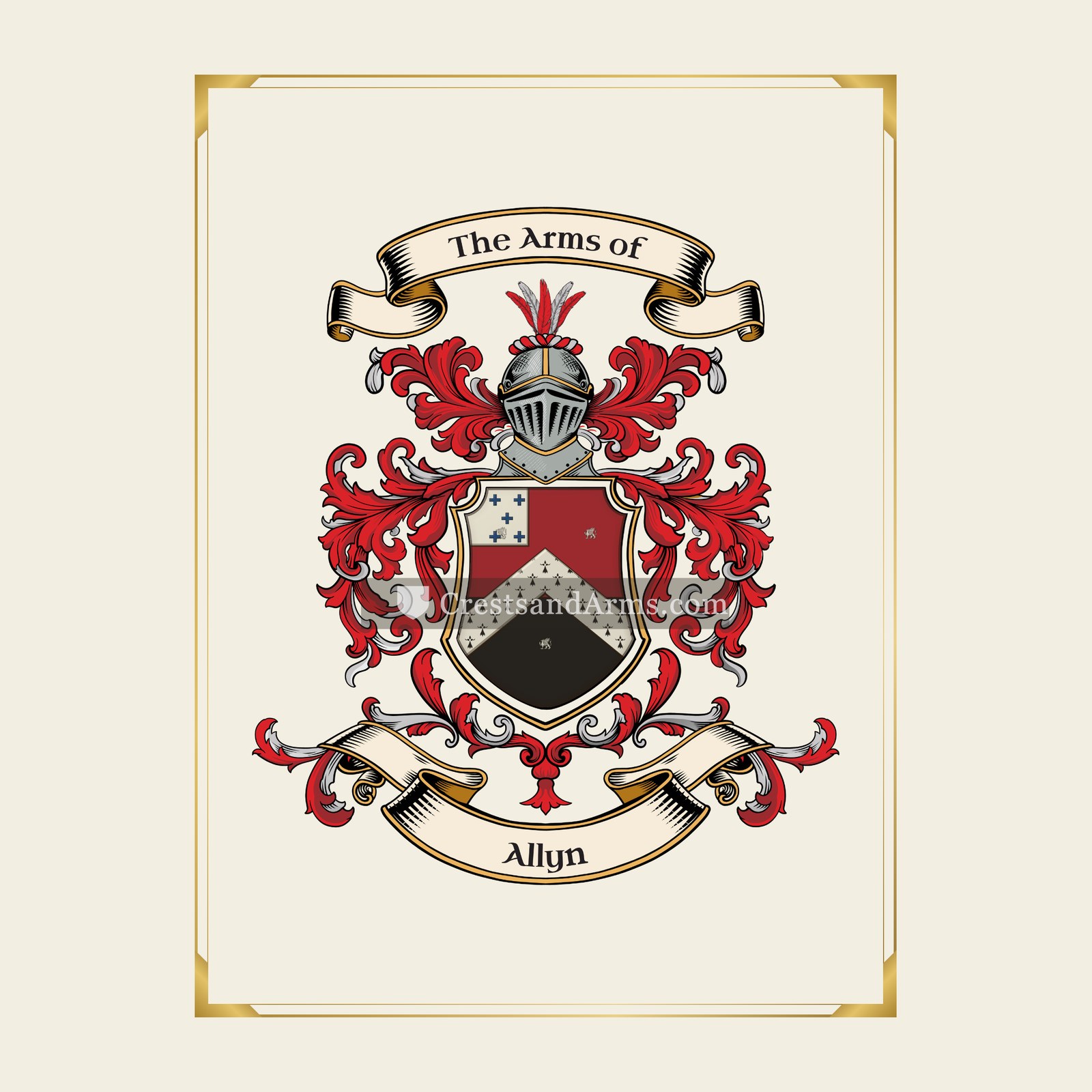 With gold border