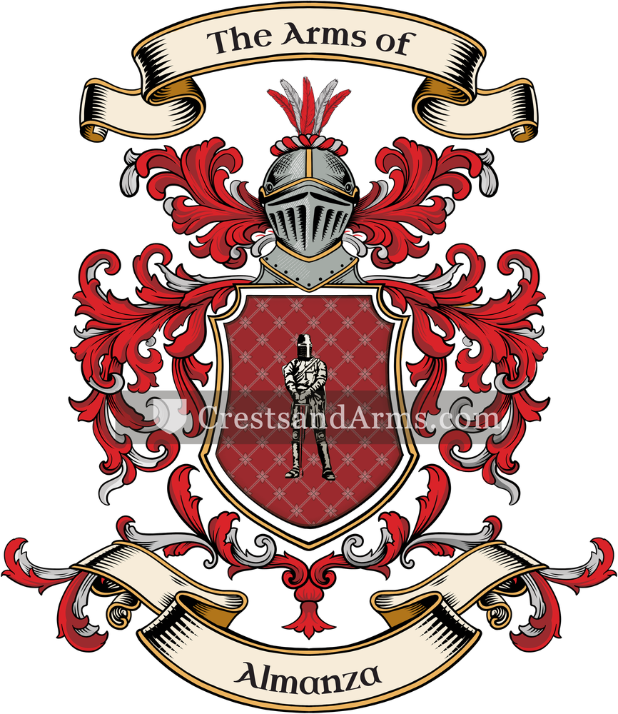 The Almanza coat of arms, drawn from the recorded blazon