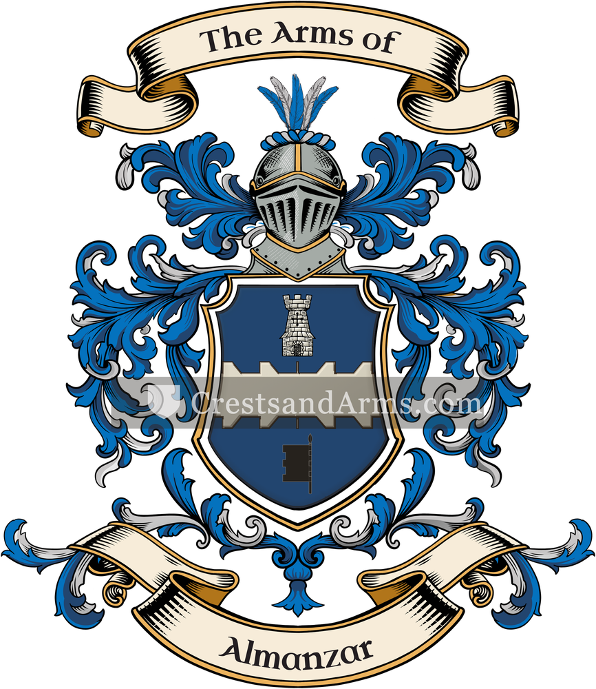 The Almanzar coat of arms, drawn from the recorded blazon