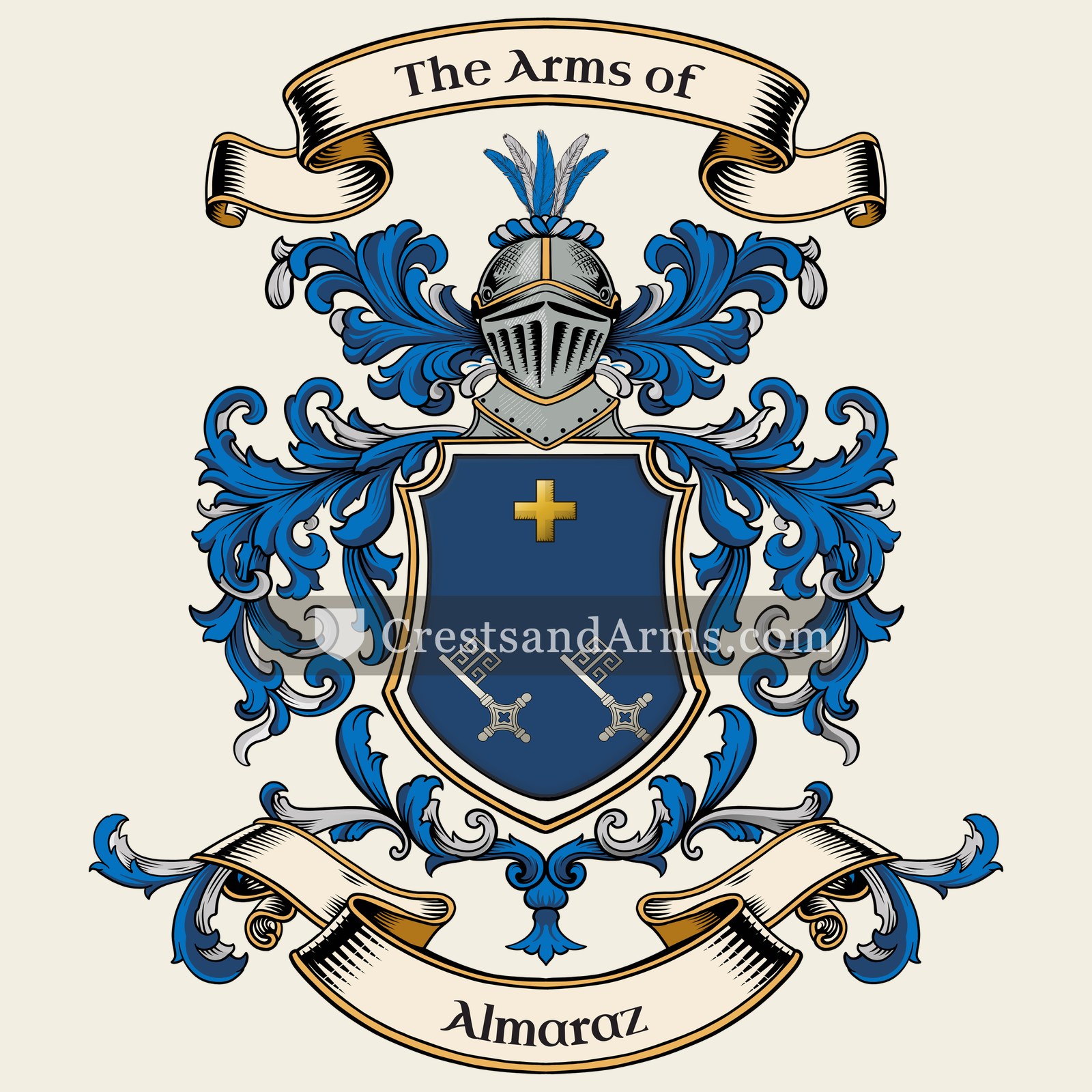 The Almaraz coat of arms, drawn from the recorded blazon