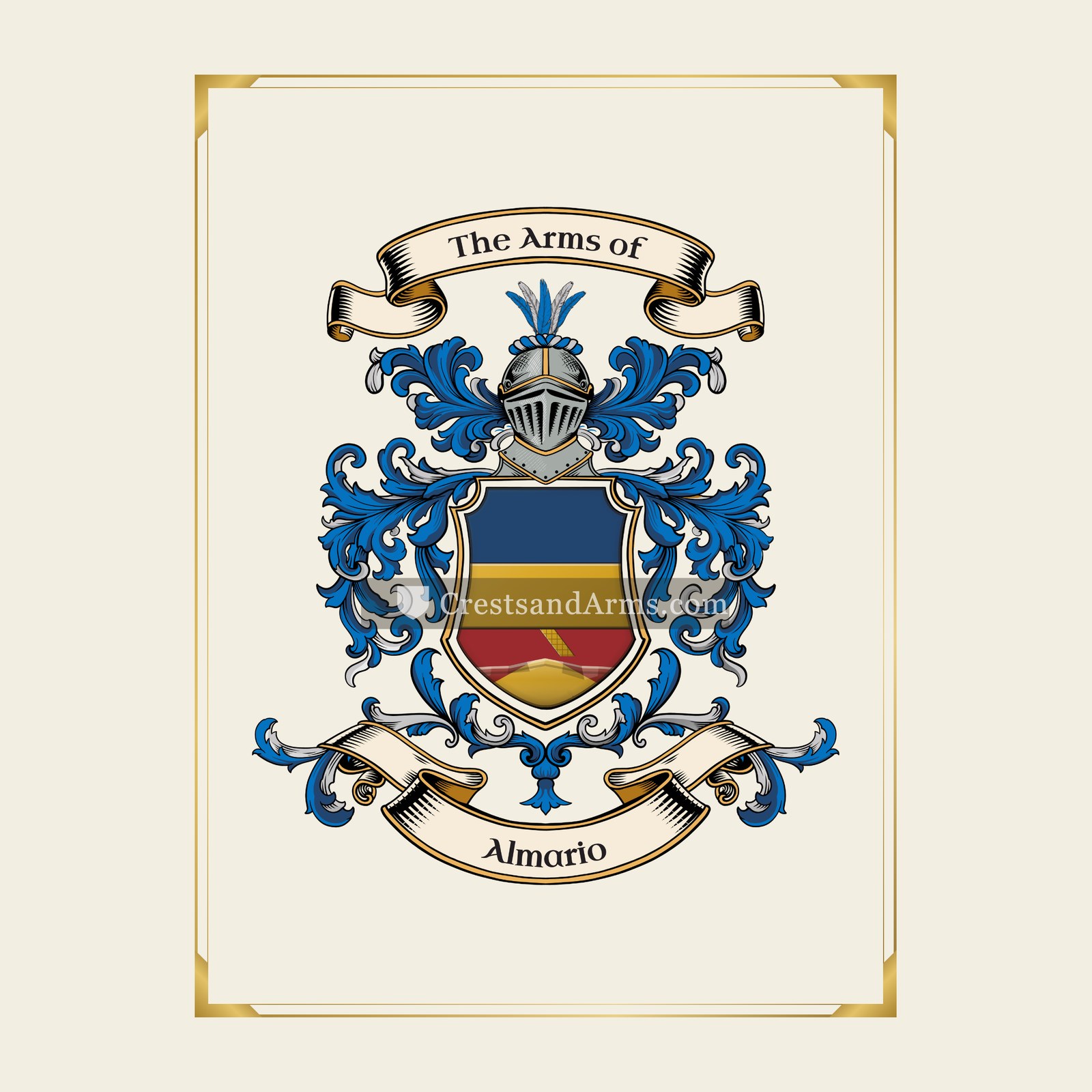 With gold border