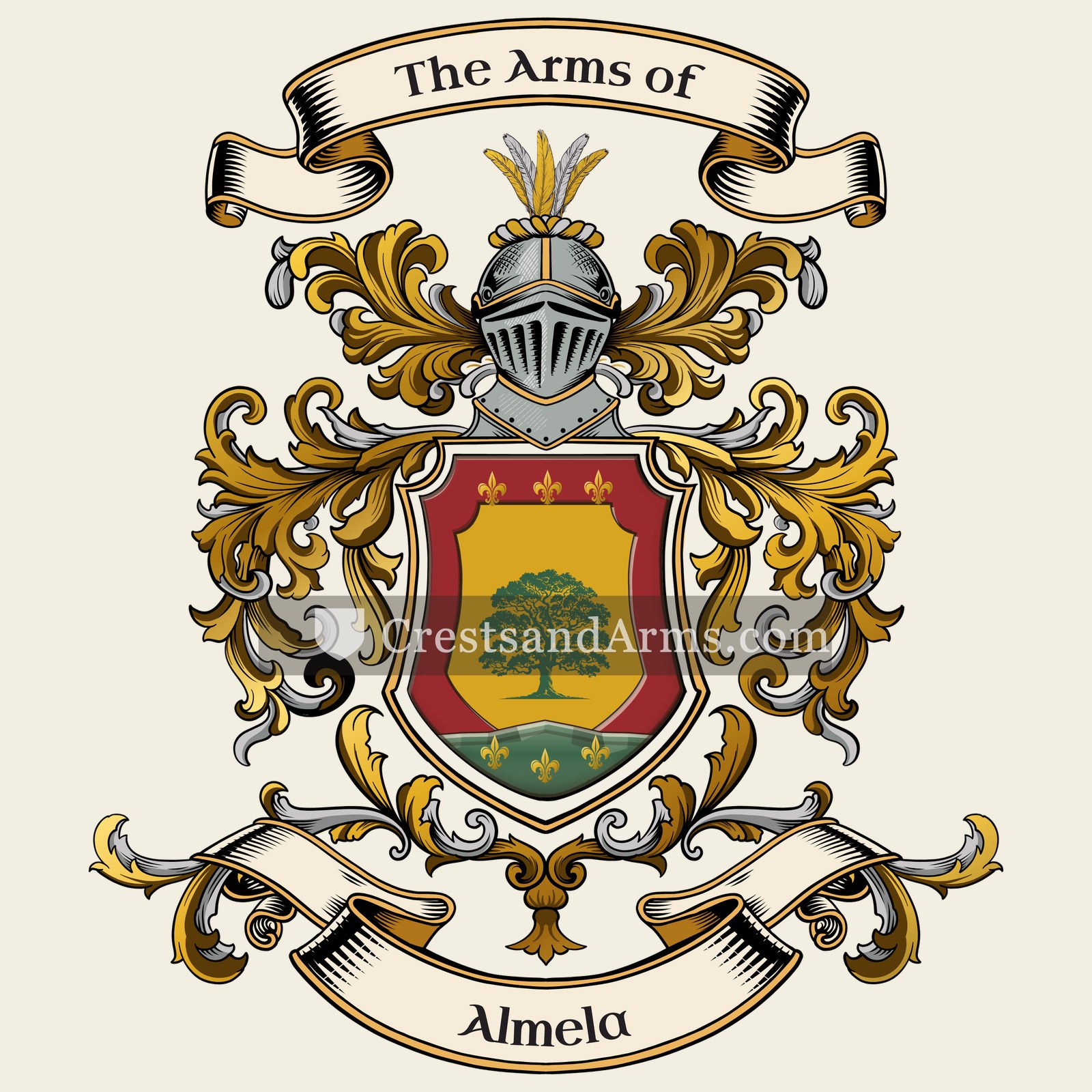 The Almela coat of arms, drawn from the recorded blazon