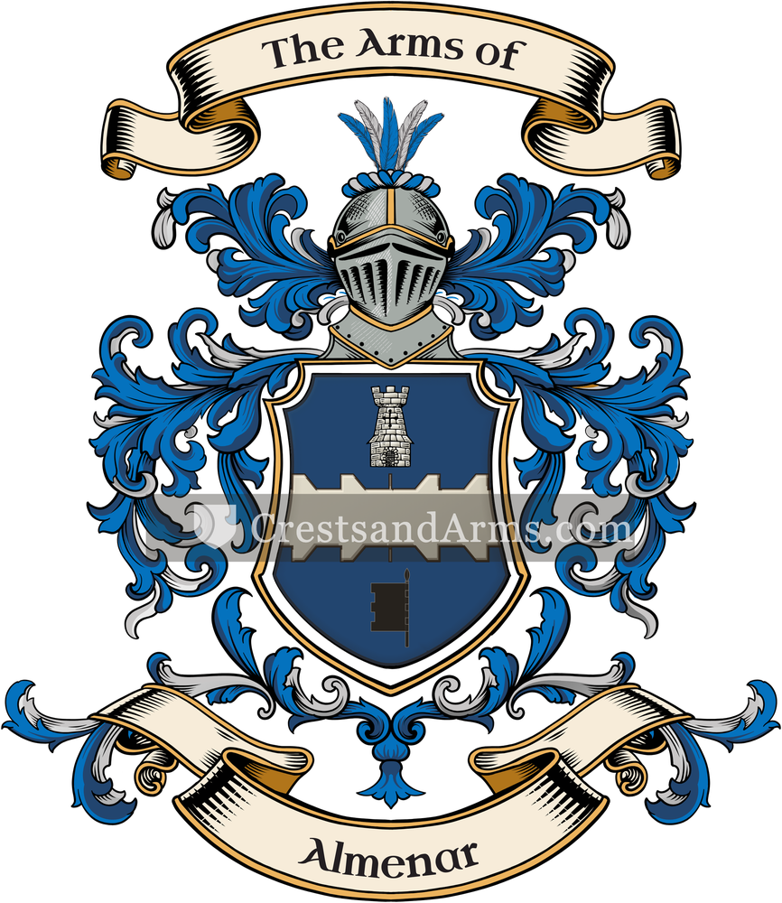 The Almenar coat of arms, drawn from the recorded blazon