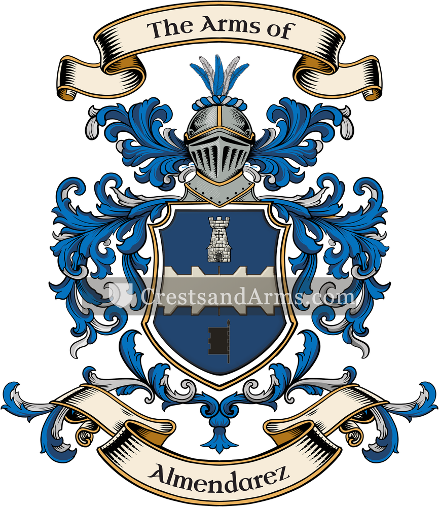 The Almendarez coat of arms, drawn from the recorded blazon