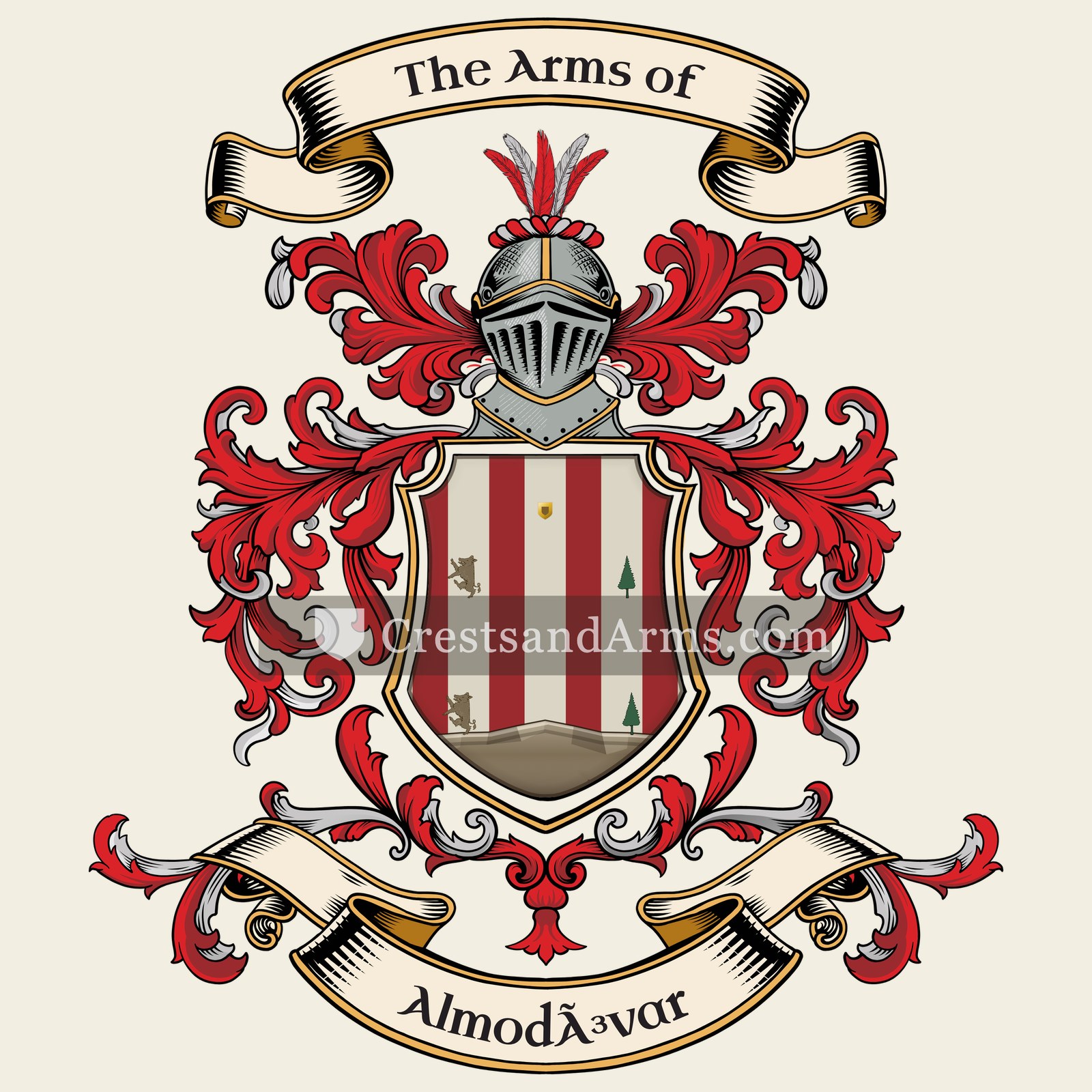 The Almodóvar coat of arms, drawn from the recorded blazon