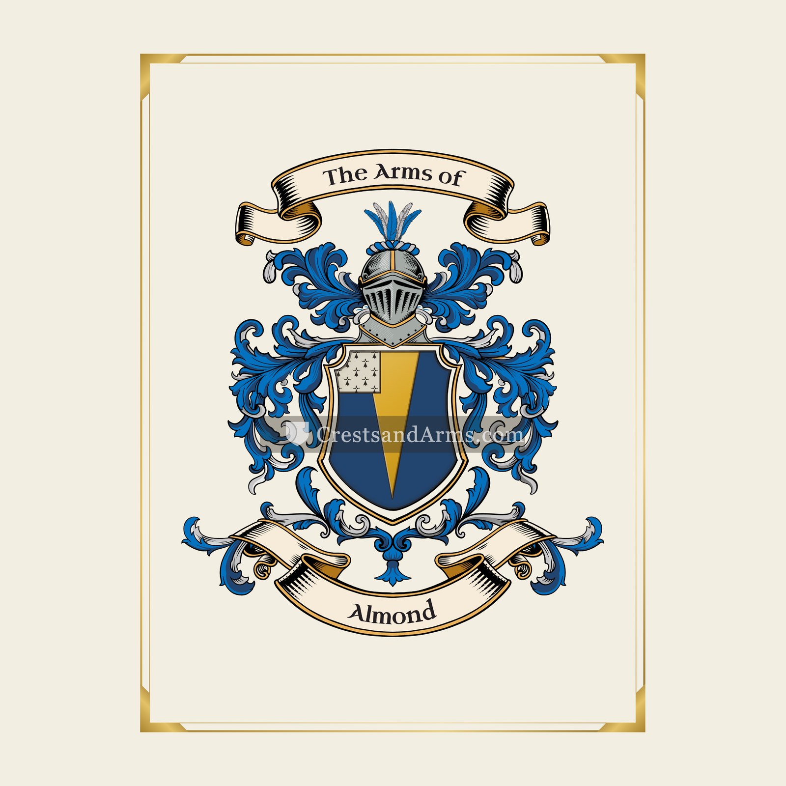 With gold border